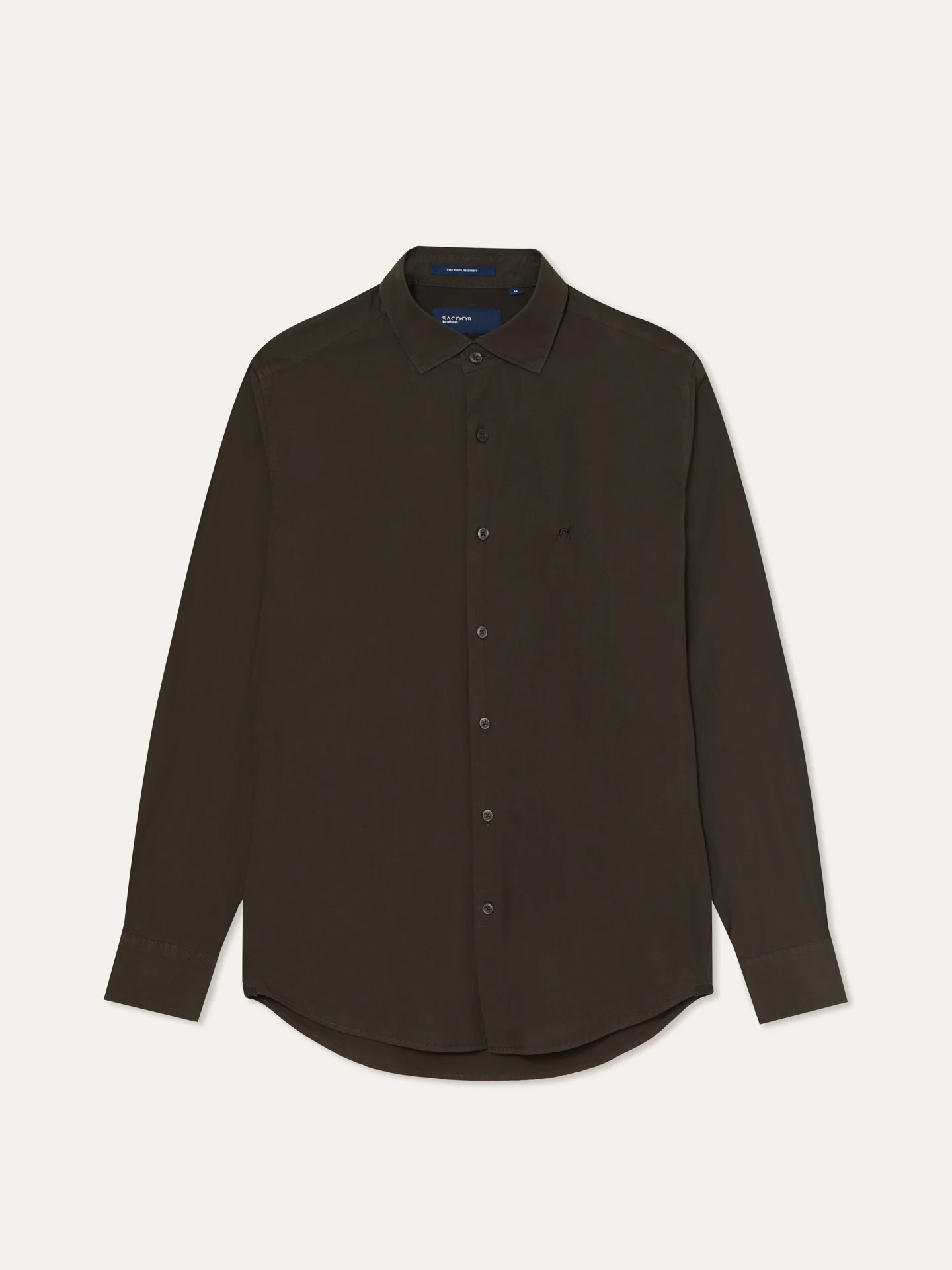 Camisa slim fit em popeline Overdye com colarinho aberto - Image 8