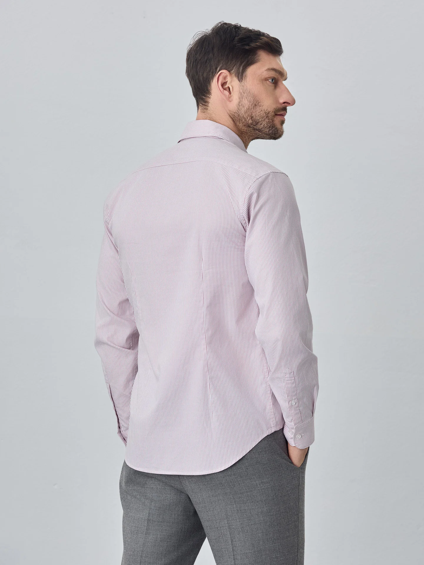 Camisa slim fit oxford riscas de algodão 100% bci - Image 3