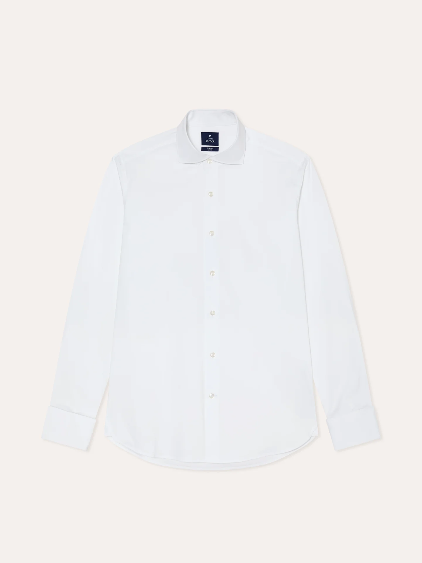 Camisa slim fit Performance em popeline com colarinho Dublin pequeno e punho duplo - Image 9
