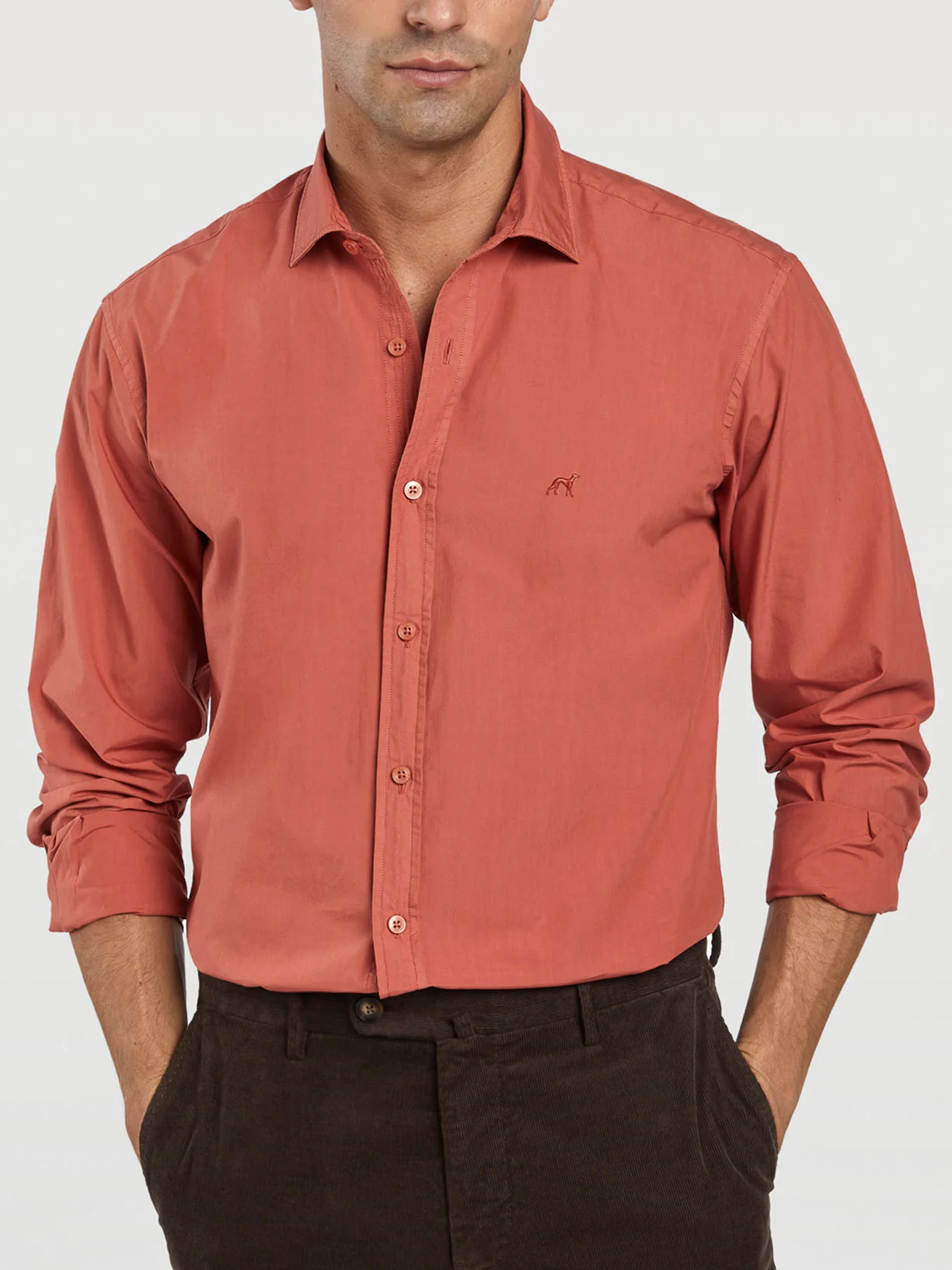 Camisa slim fit popeline garment dye - Image 8
