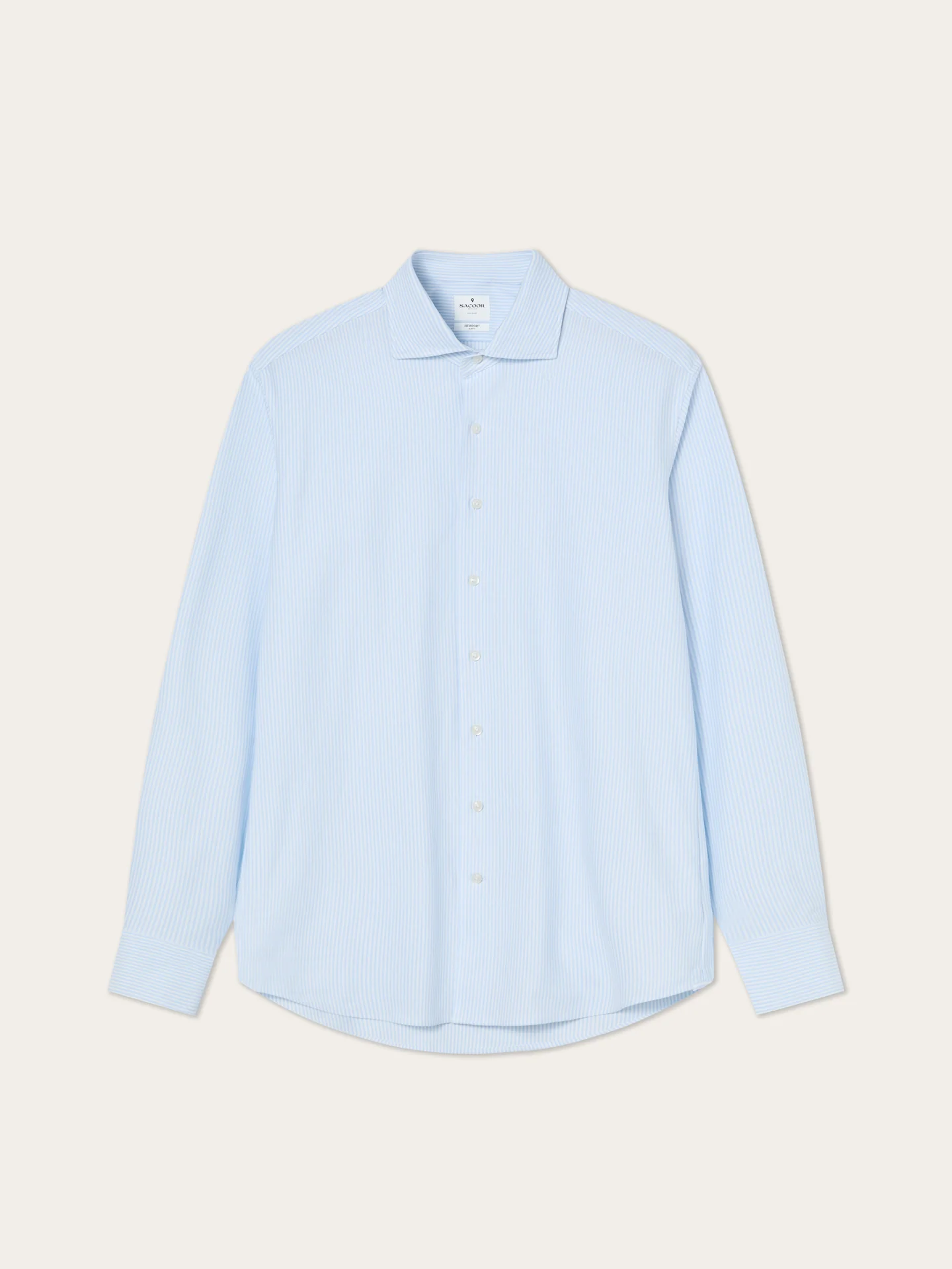 Camisa Travel Slim Fit de Riscas com Colarinho Newport - Image 4