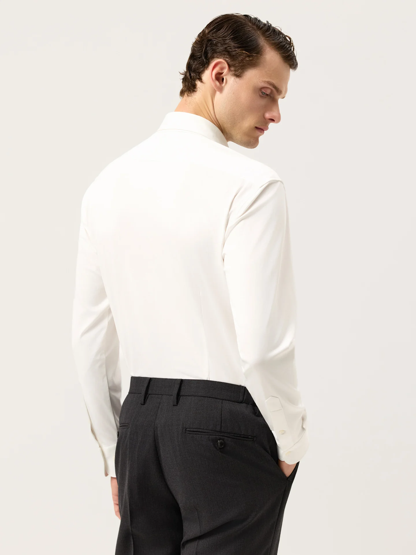 Camisa Travel Slim Fit em Jersey com Elasticidade com Colarinho Newport - Image 11