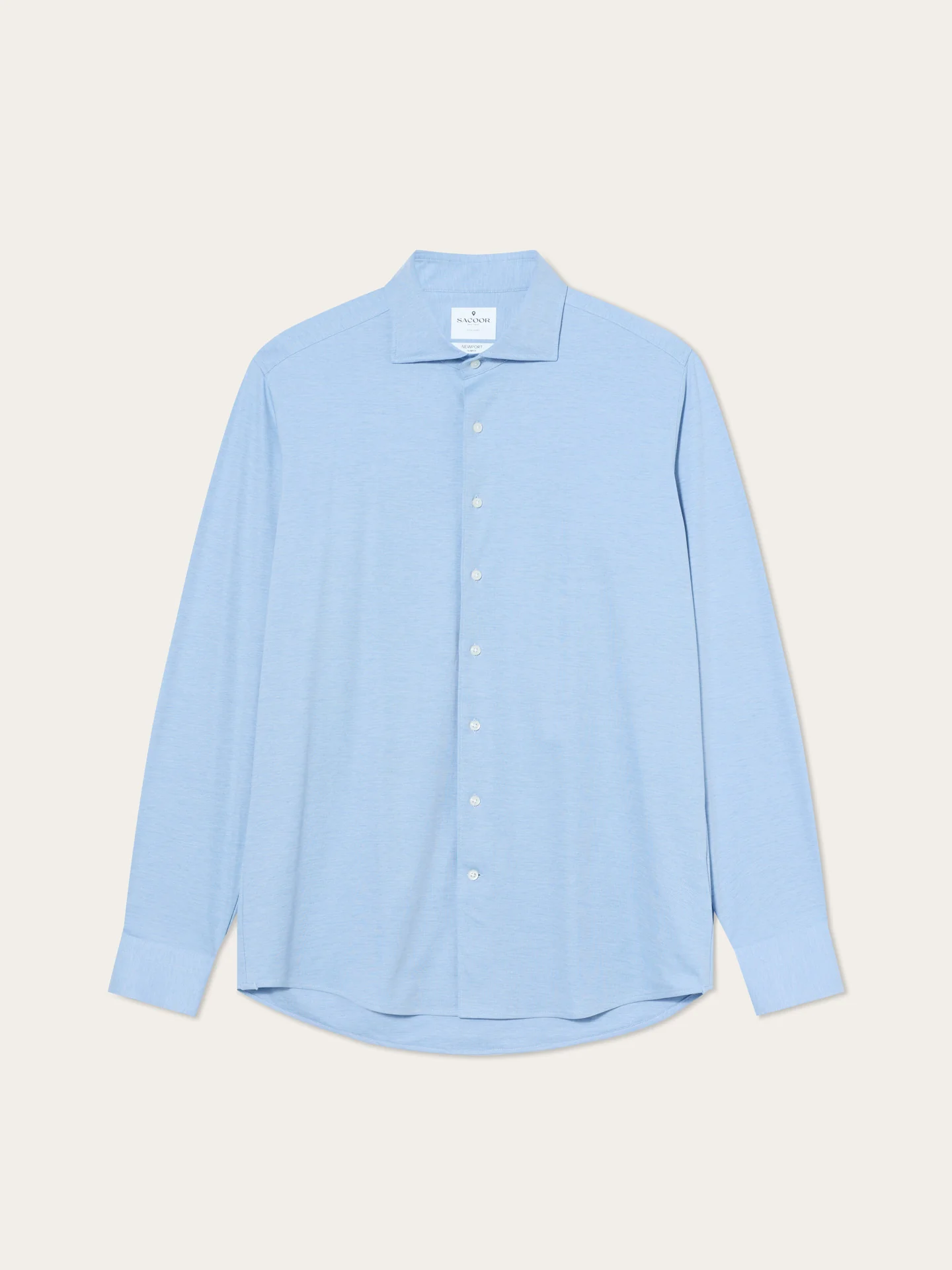 Camisa Travel Slim Fit em Jersey com Elasticidade com Colarinho Newport - Image 4