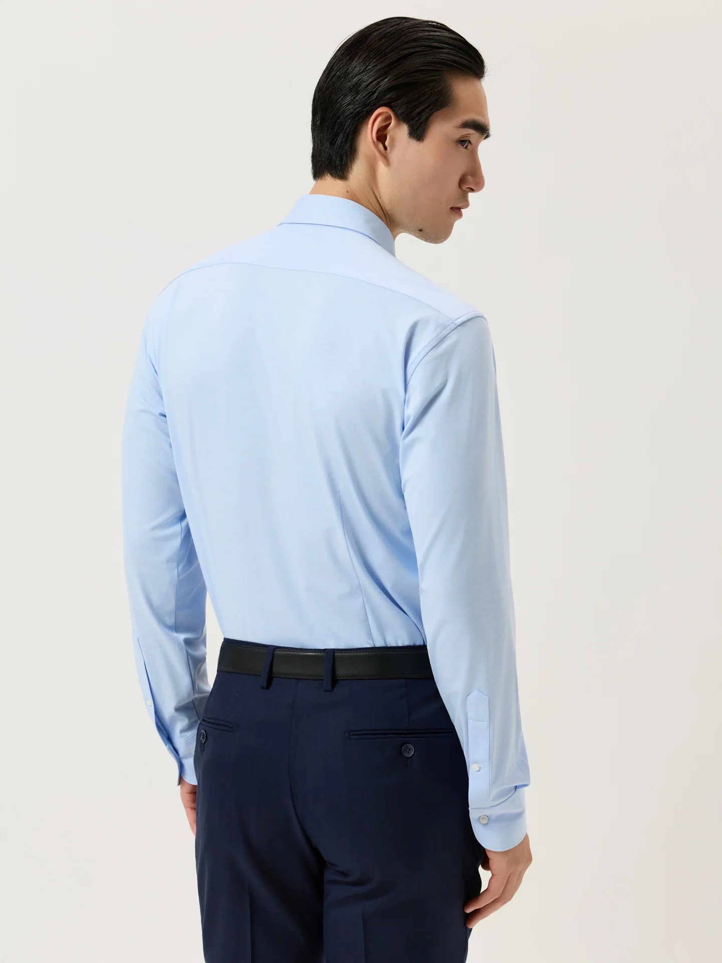 Camisa Travel Slim Fit em Jersey com Elasticidade com Colarinho Newport - Image 7