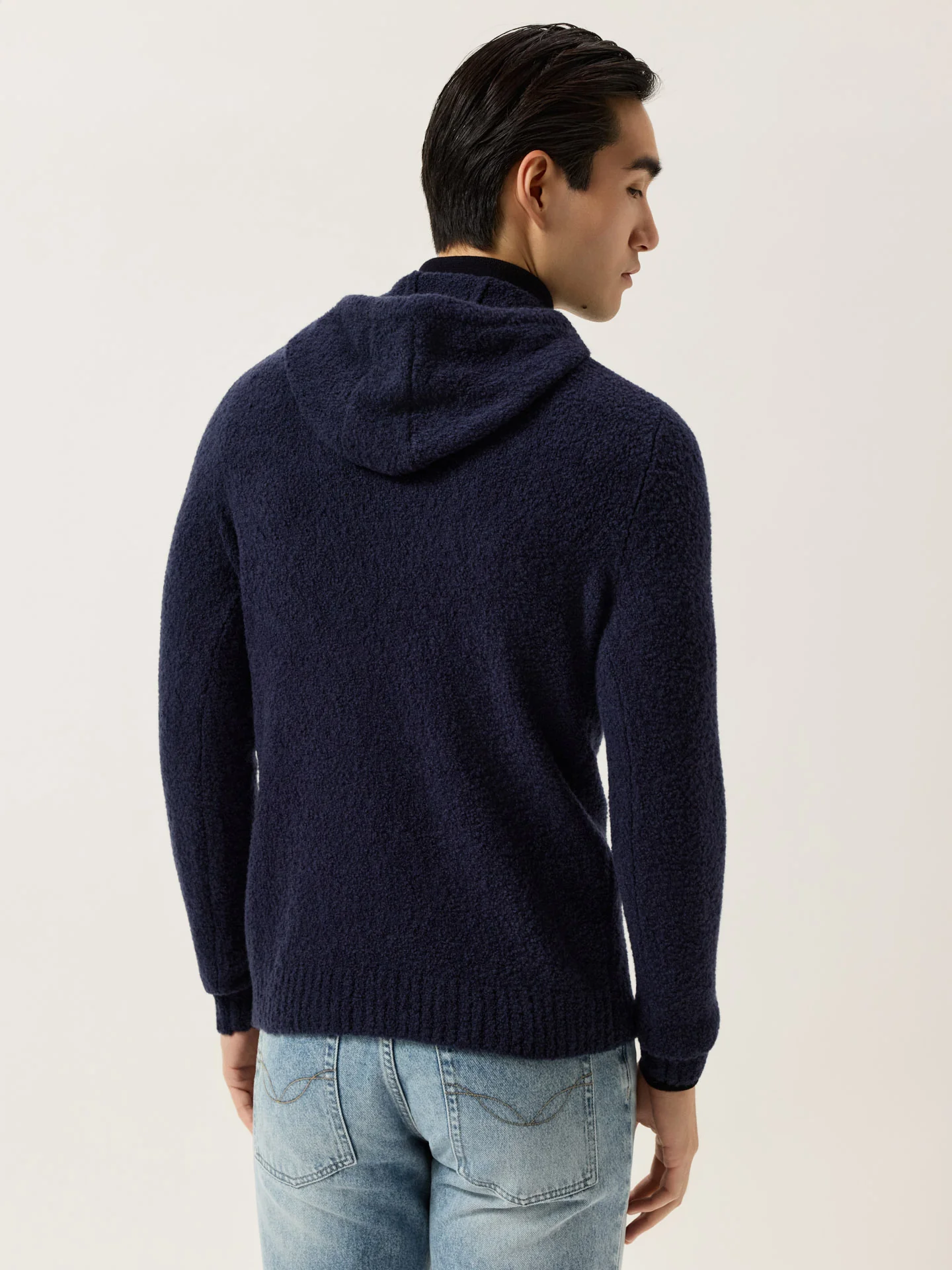 Camisola com Capuz e Manga Comprida em Malha Bouclé de Lã e Caxemira - Image 3