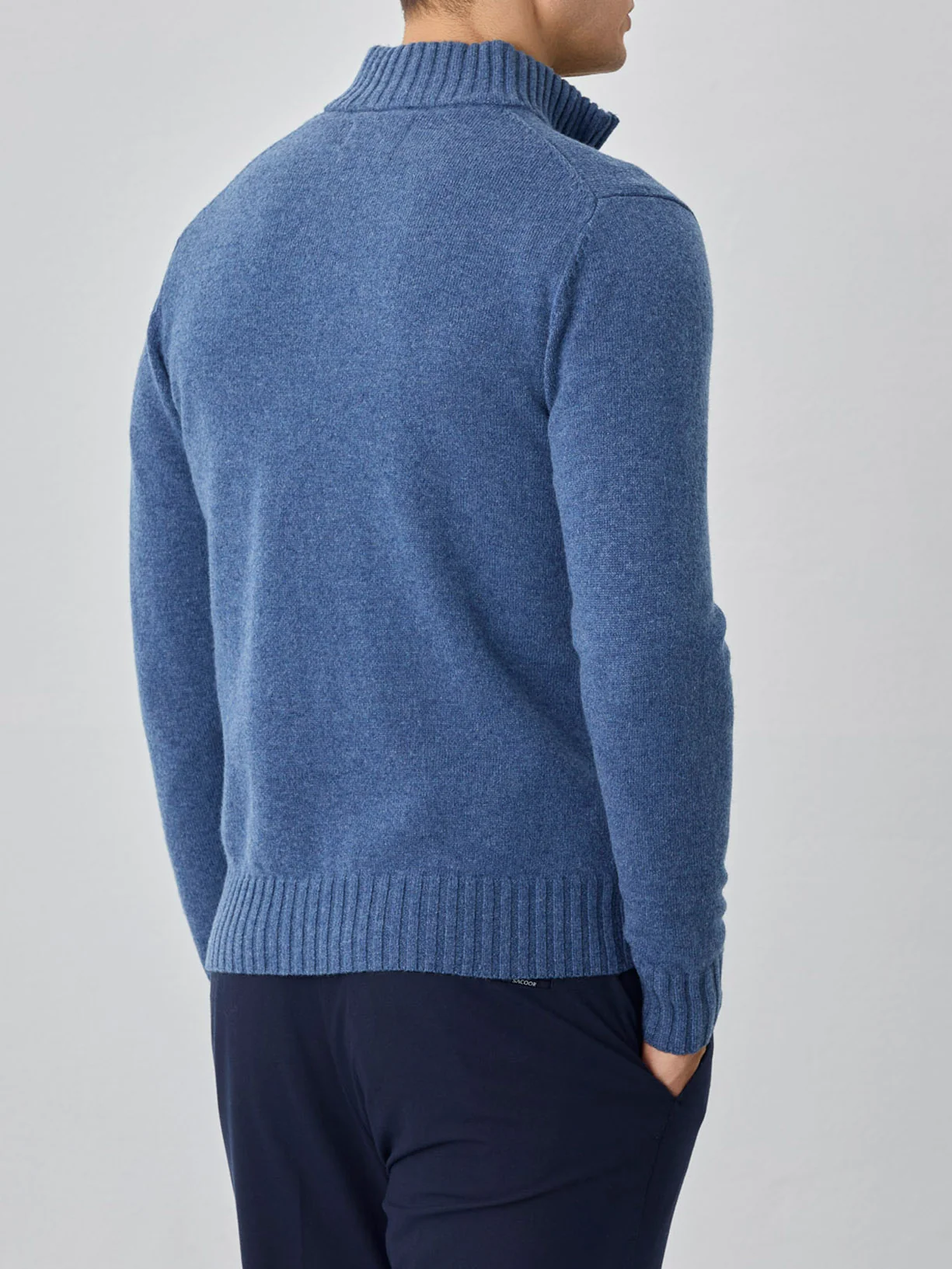 Camisola com fecho parcial de manga comprida lavável na máquina em lambswool - Image 10
