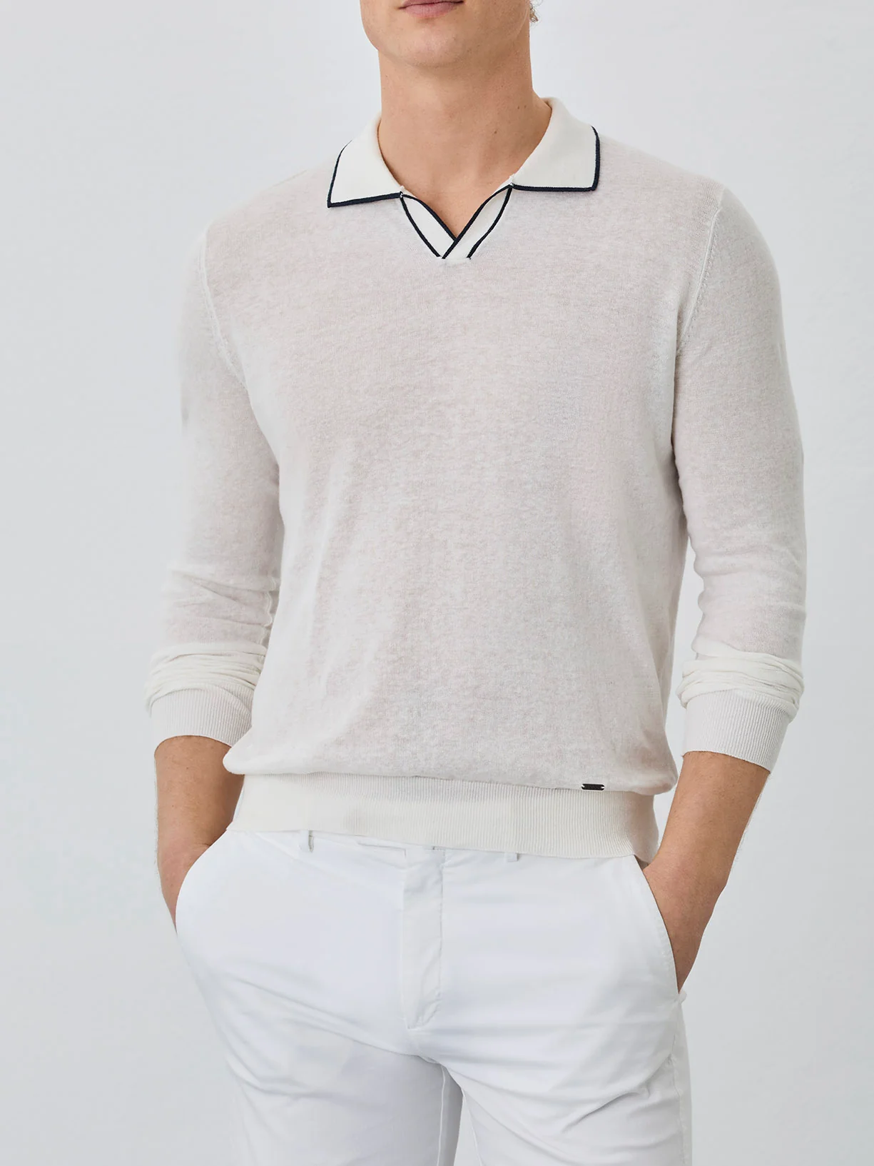 Camisola Com Manga Comprida Em Mistura De Algodão E Linho - Image 4