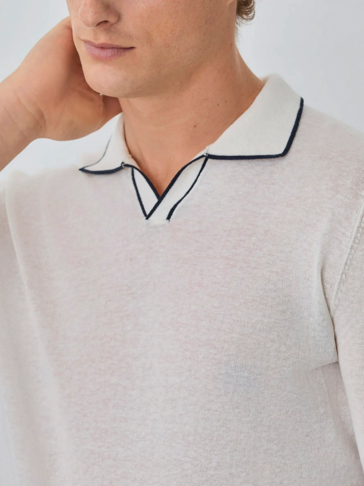 Camisola Com Manga Comprida Em Mistura De Algodão E Linho - Image 7