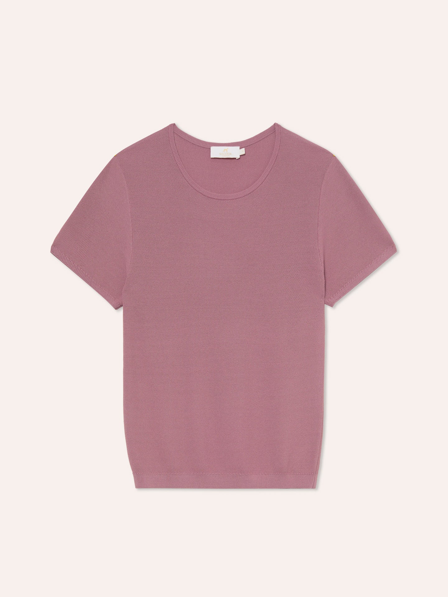 Camisola de decote redondo com mangas curtas em mistura de Viscose - Image 4