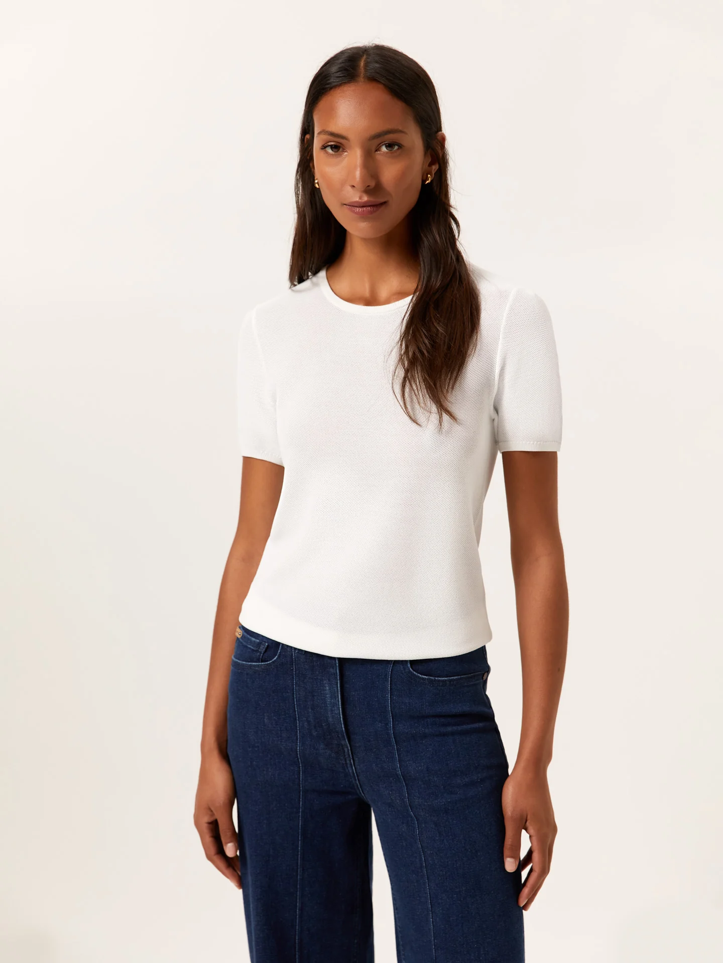 Camisola de decote redondo com mangas curtas em mistura de Viscose - Image 5