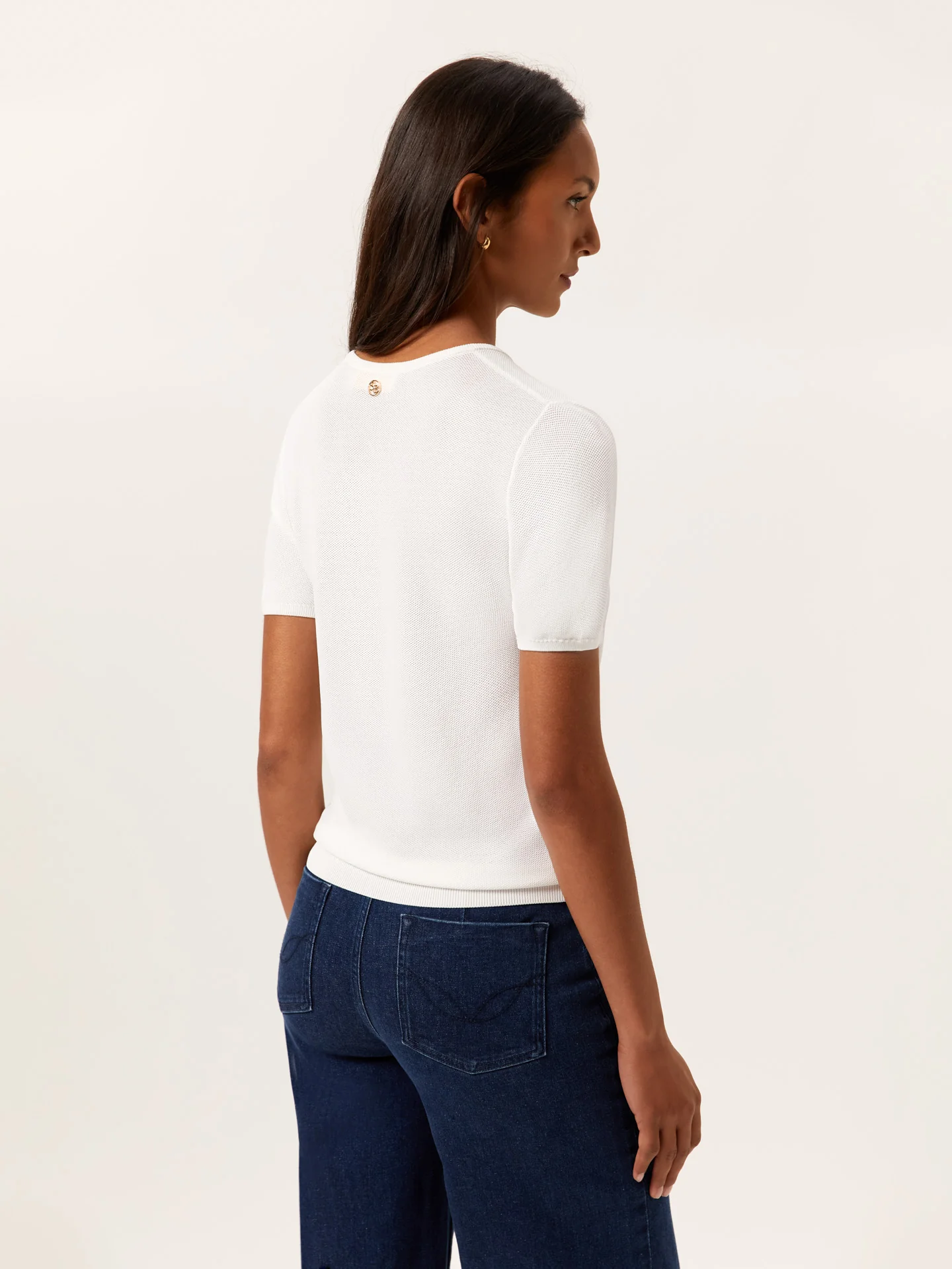 Camisola de decote redondo com mangas curtas em mistura de Viscose - Image 7