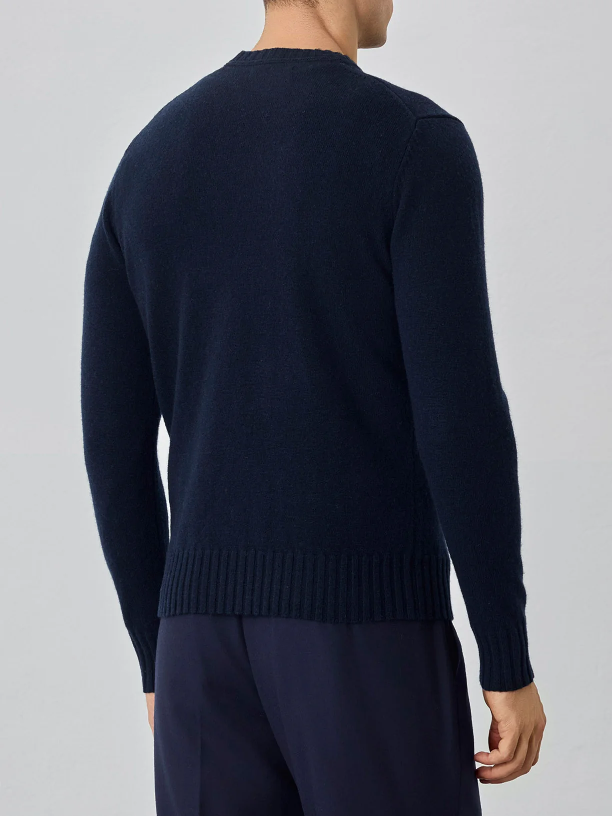 Camisola de decote redondo de manga comprida lavável na máquina em lambswool - Image 3