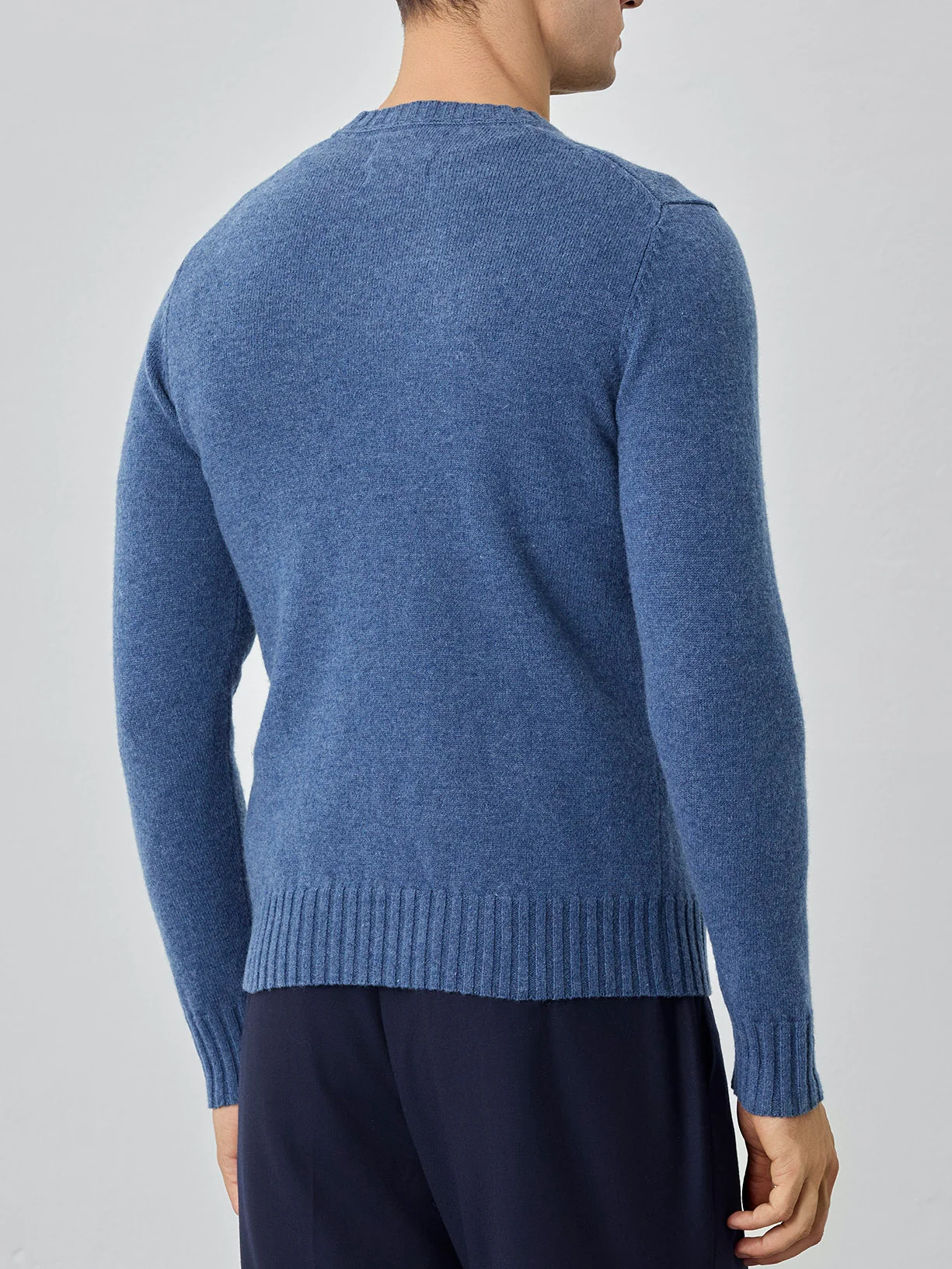 Camisola de decote redondo de manga comprida lavável na máquina em lambswool - Image 9