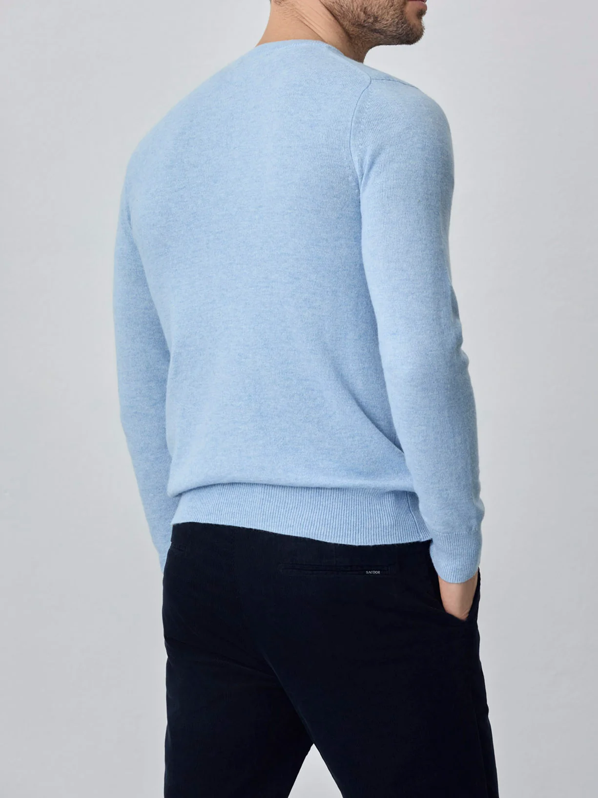 Camisola de decote redondo de manga comprida lavável na máquina em mistura de lambswool - Image 15