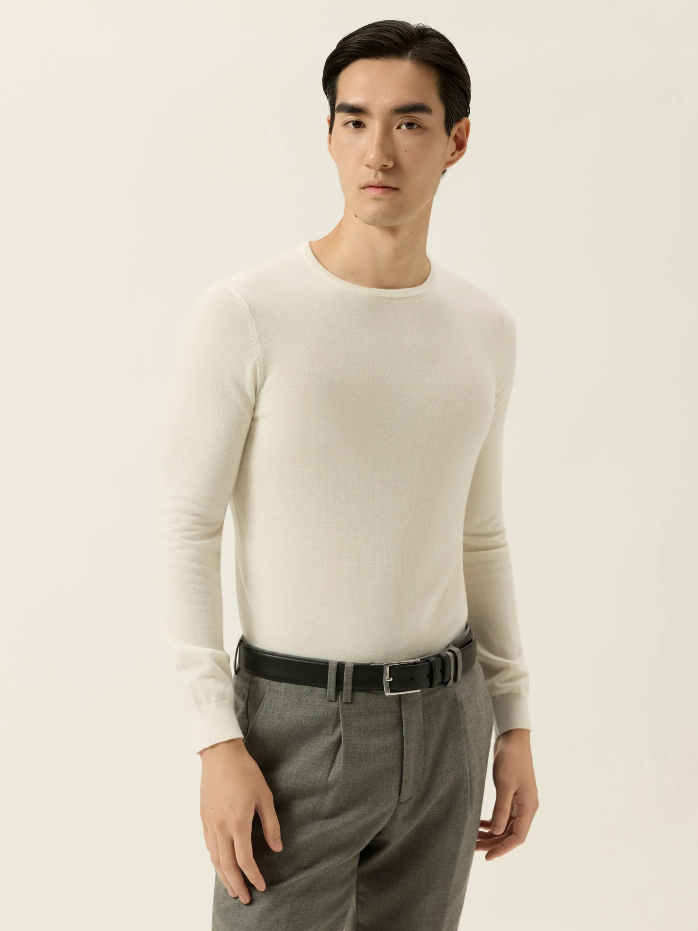 Camisola de Decote Redondo e Manga Comprida em Lã Merino Extra Fina - Image 11