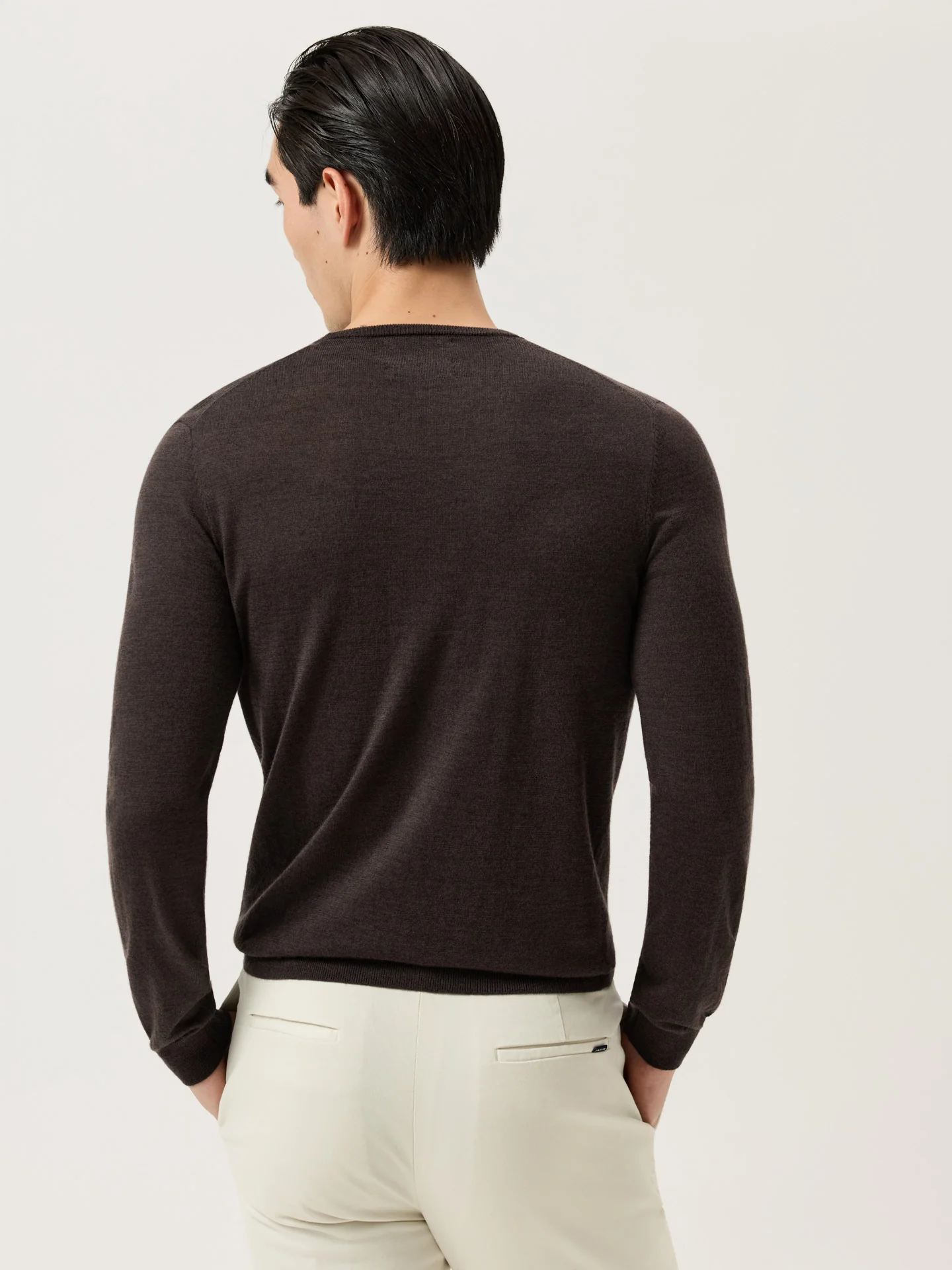 Camisola de Decote Redondo e Manga Comprida em Lã Merino Extra Fina - Image 16