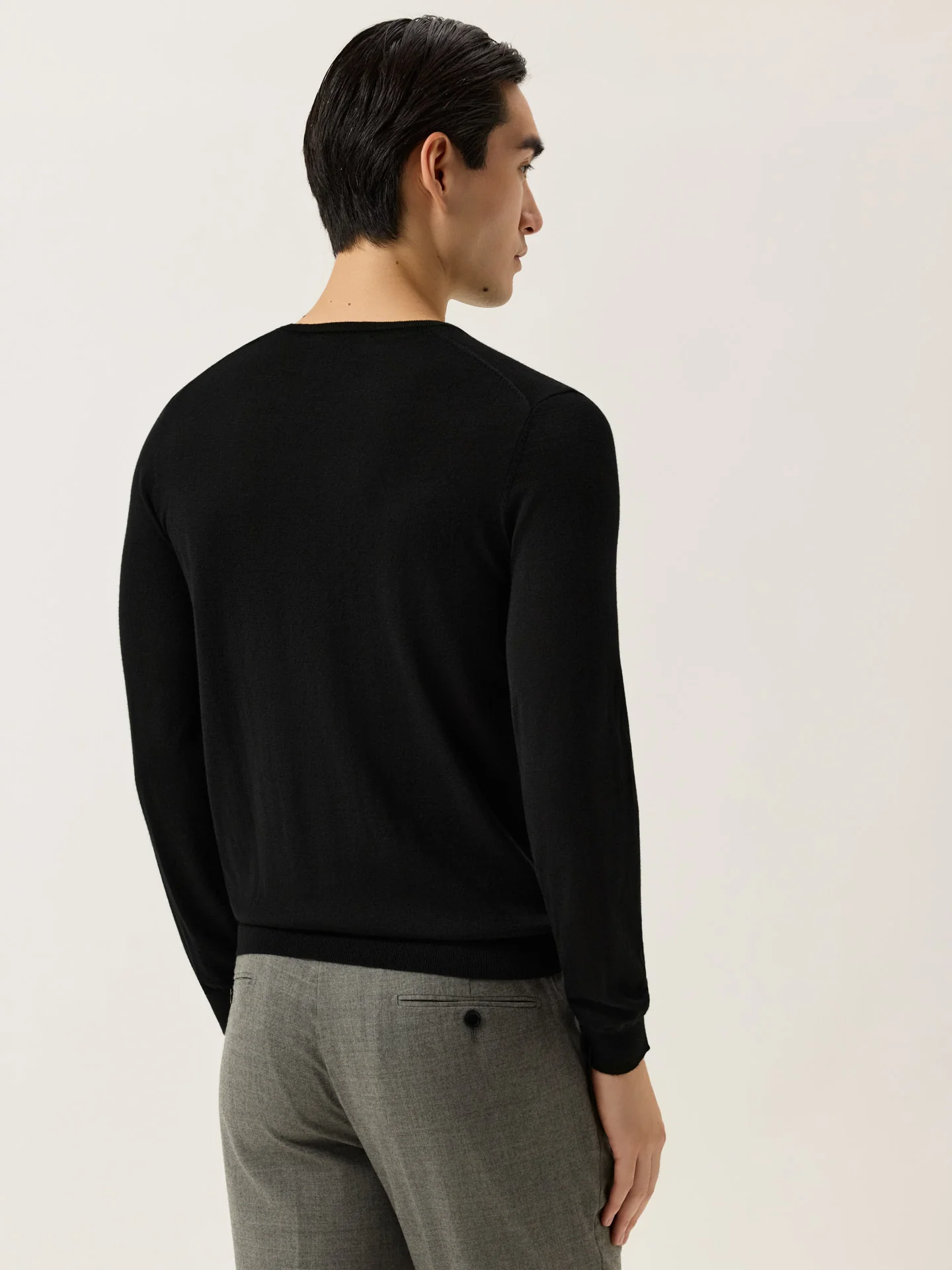 Camisola de Decote Redondo e Manga Comprida em Lã Merino Extra Fina - Image 3