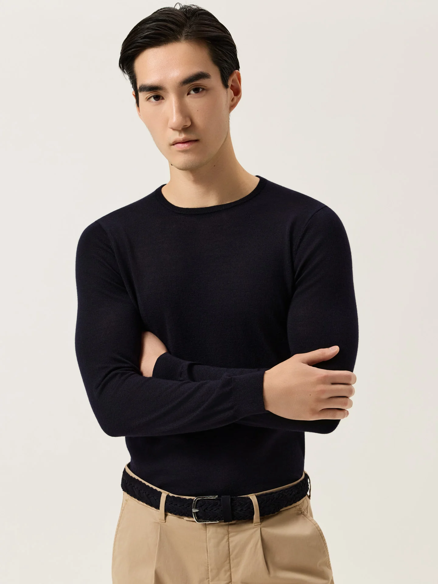Camisola de Decote Redondo e Manga Comprida em Lã Merino Extra Fina - Image 6