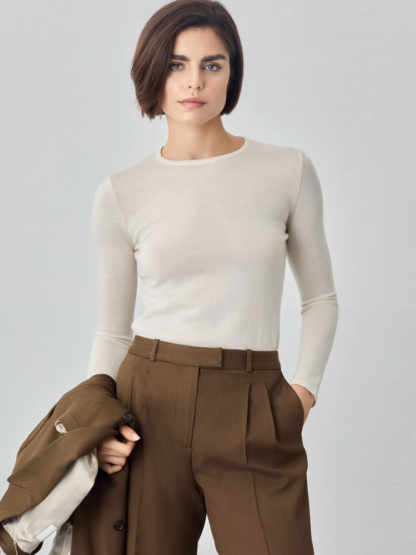 Camisola de decote redondo em lã merino - Image 7