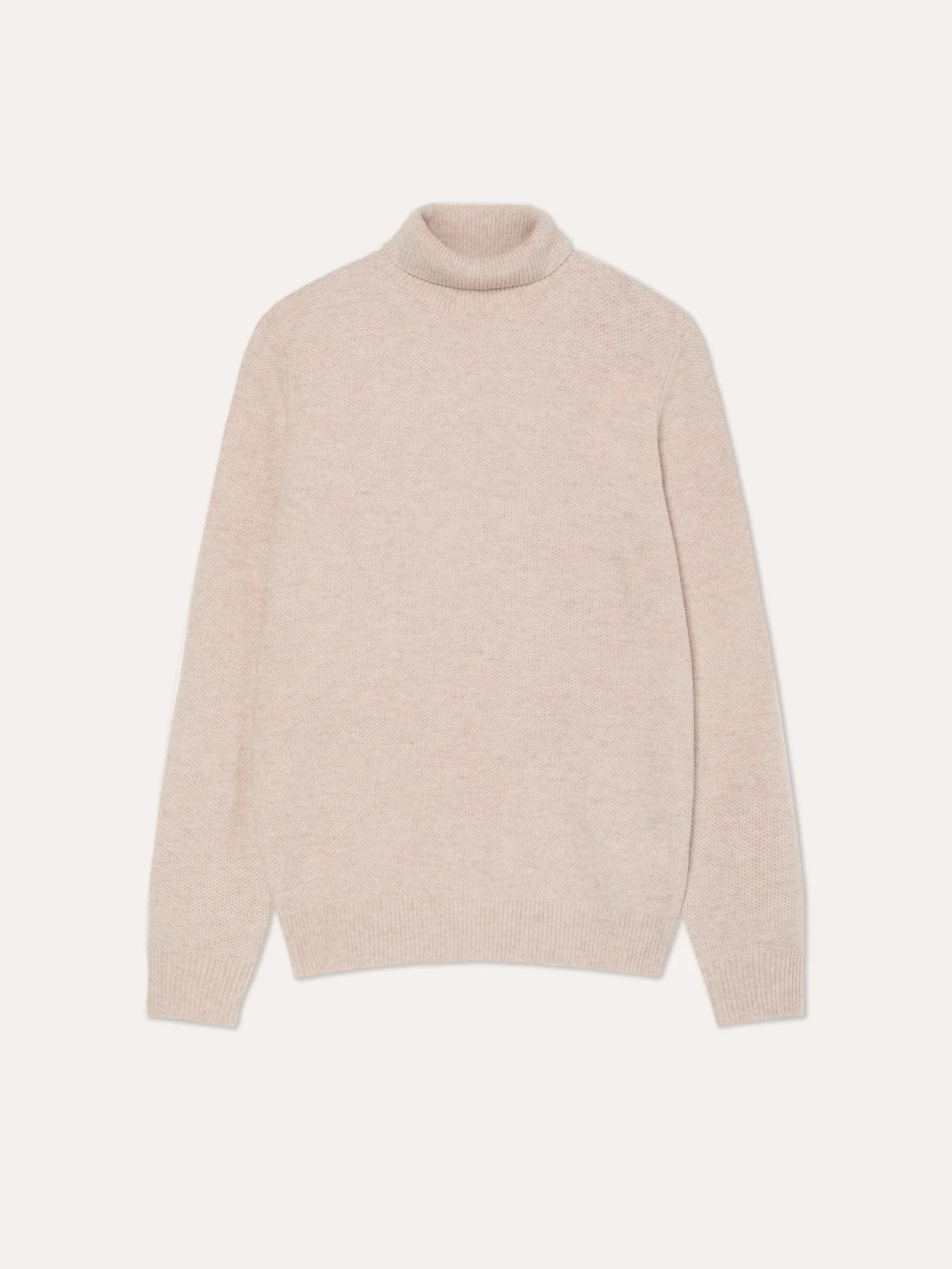 Camisola de Gola Alta e Manga Comprida com um Ponto Fantasia em Lambswool - Image 8