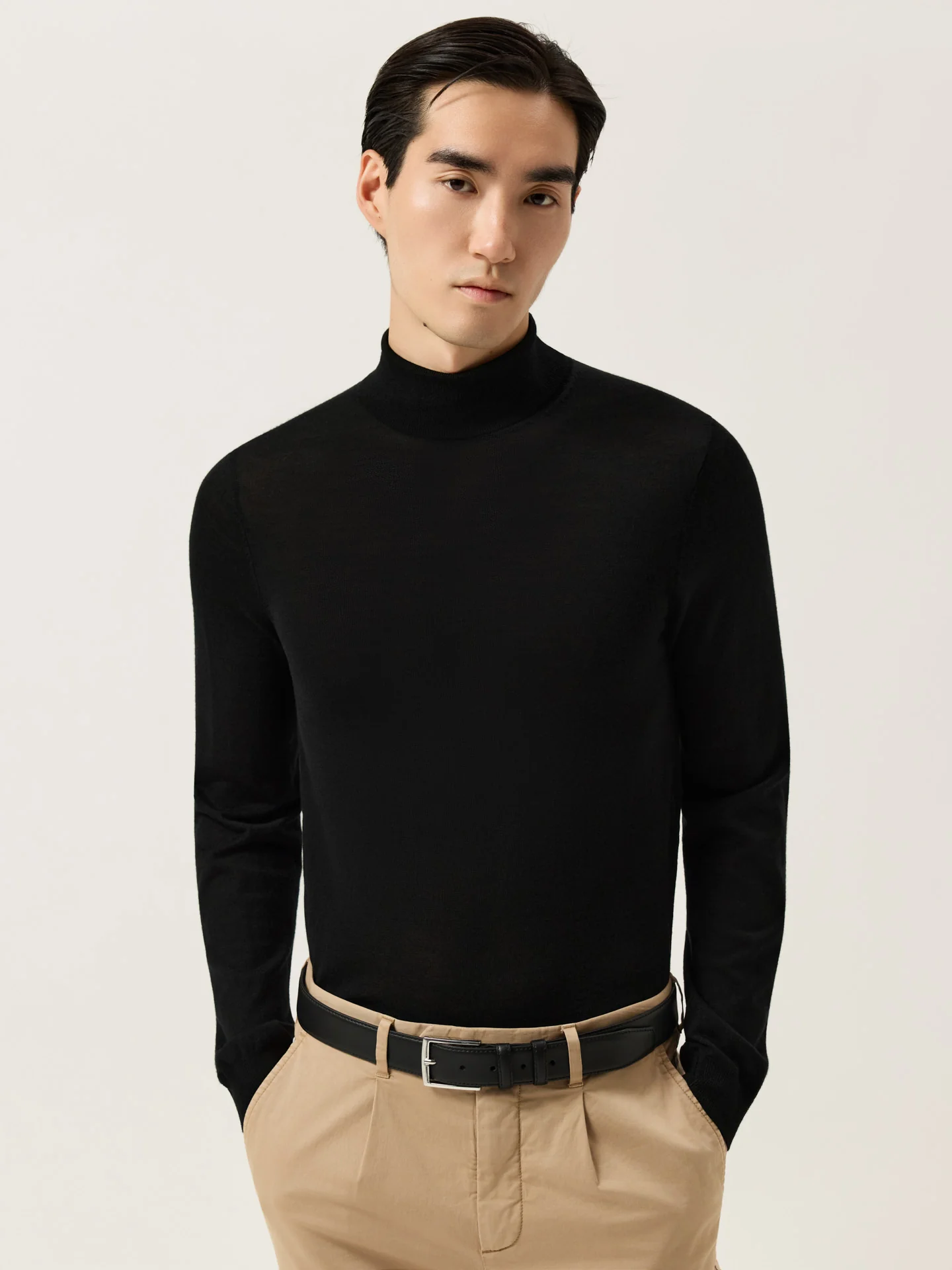 Camisola de Gola Alta e Manga Comprida em Lã Merino Extra Fina - Image 2