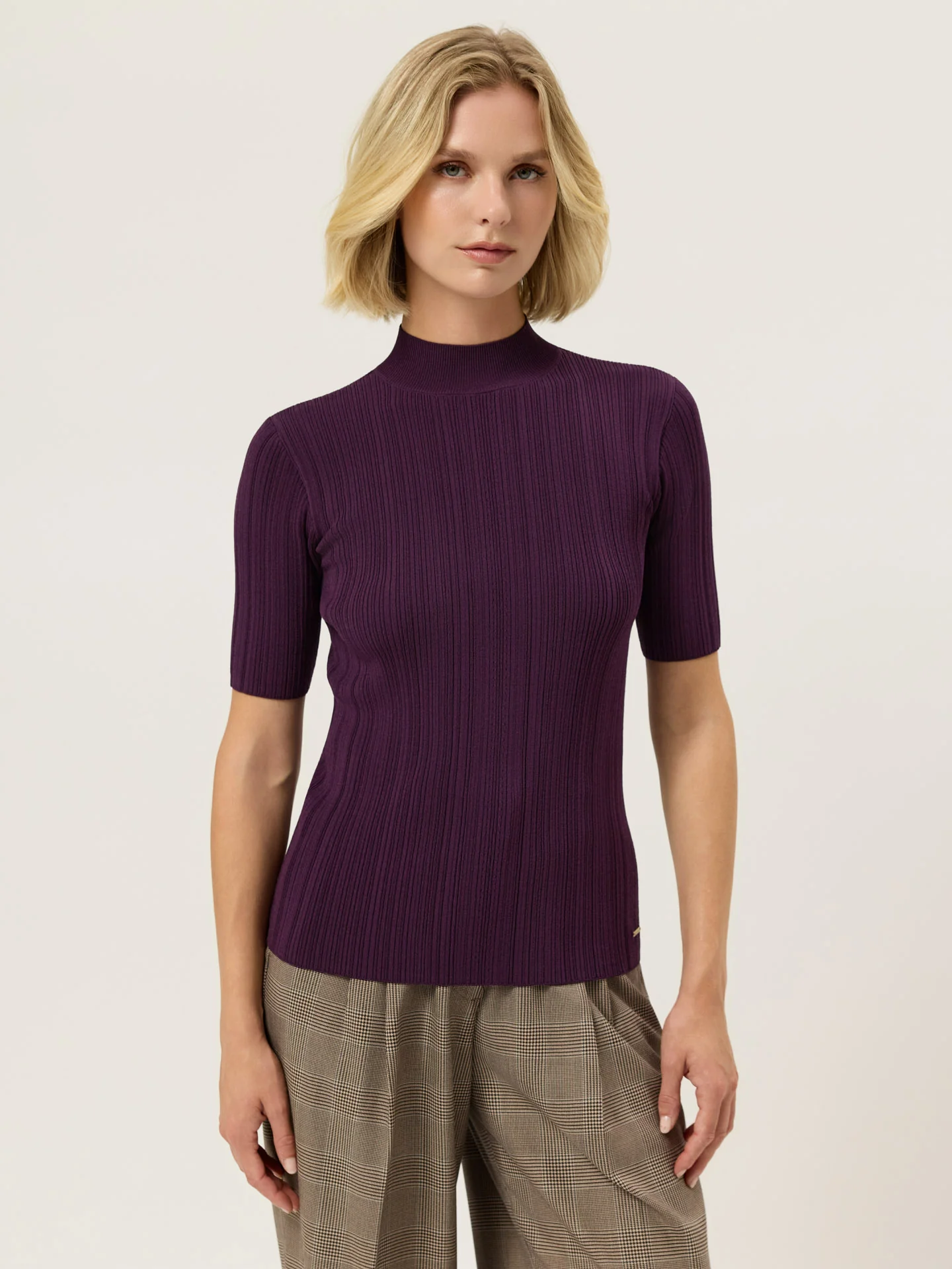Camisola de Gola Alta em Rib com Mistura de Viscose - Image 6