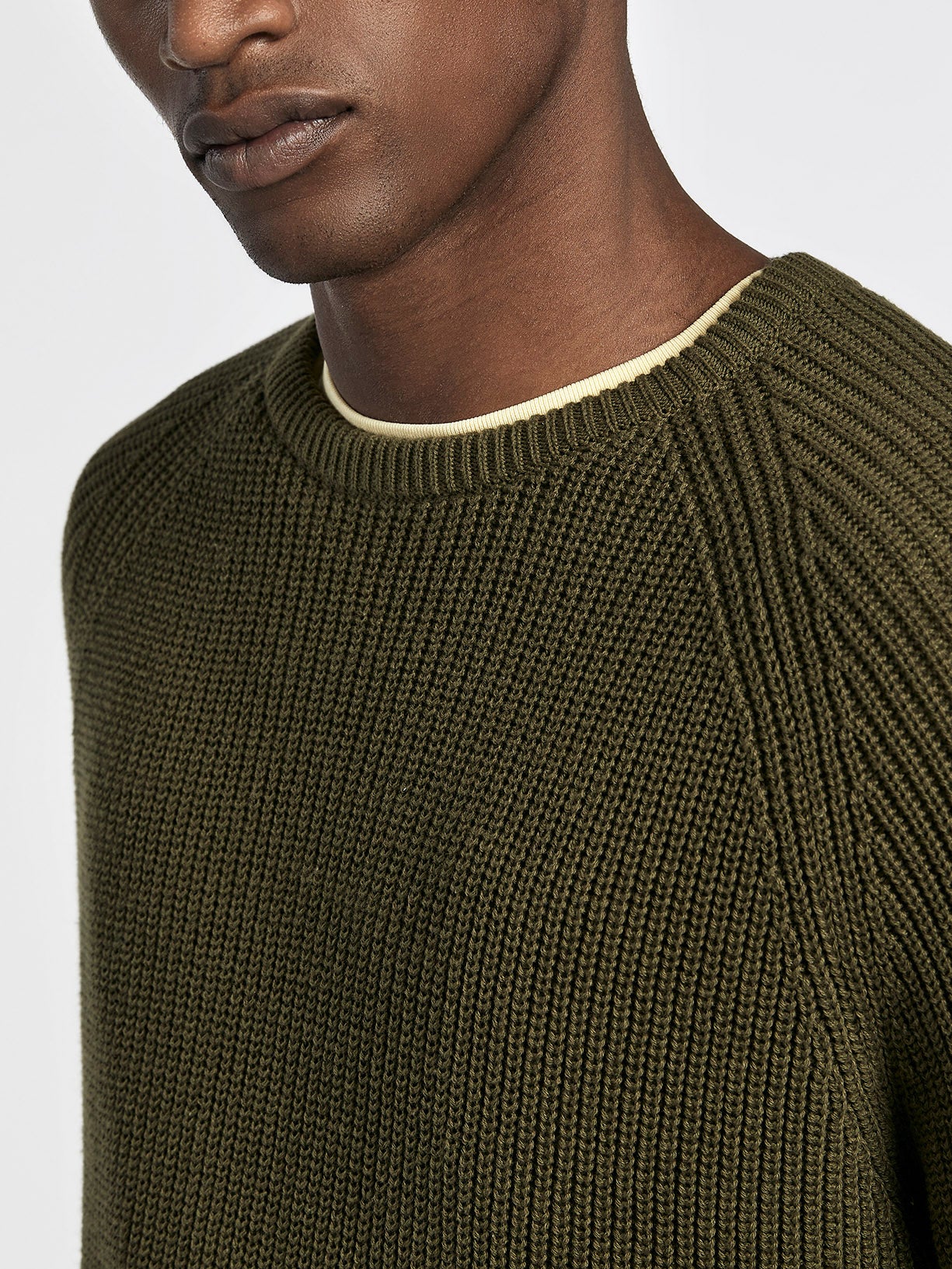 Camisola decote redondo estrutura half cardigan - Image 3