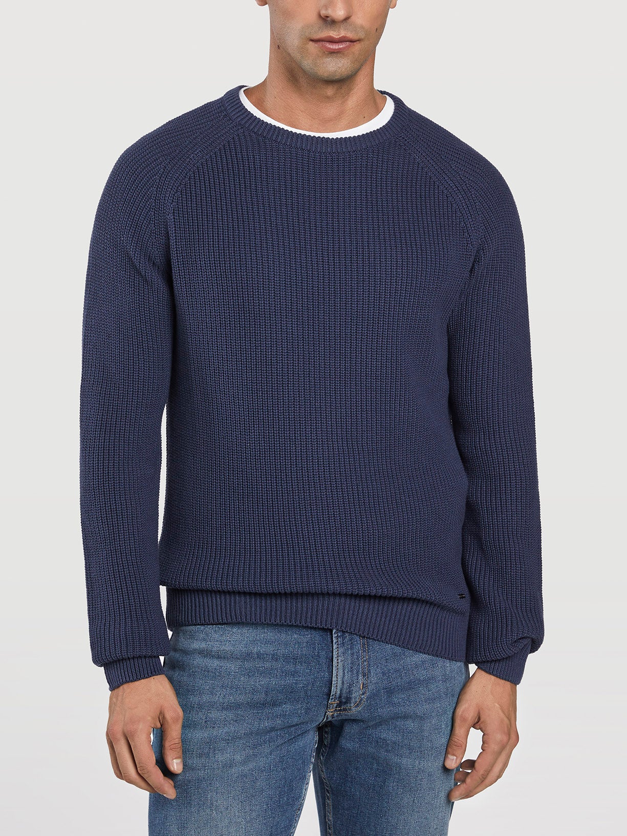 Camisola decote redondo estrutura half cardigan - Image 5