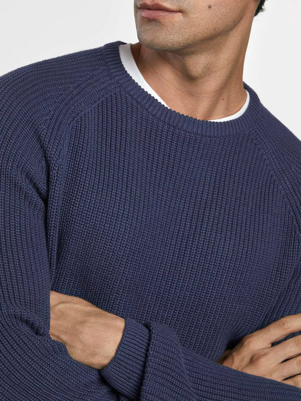 Camisola decote redondo estrutura half cardigan - Image 6