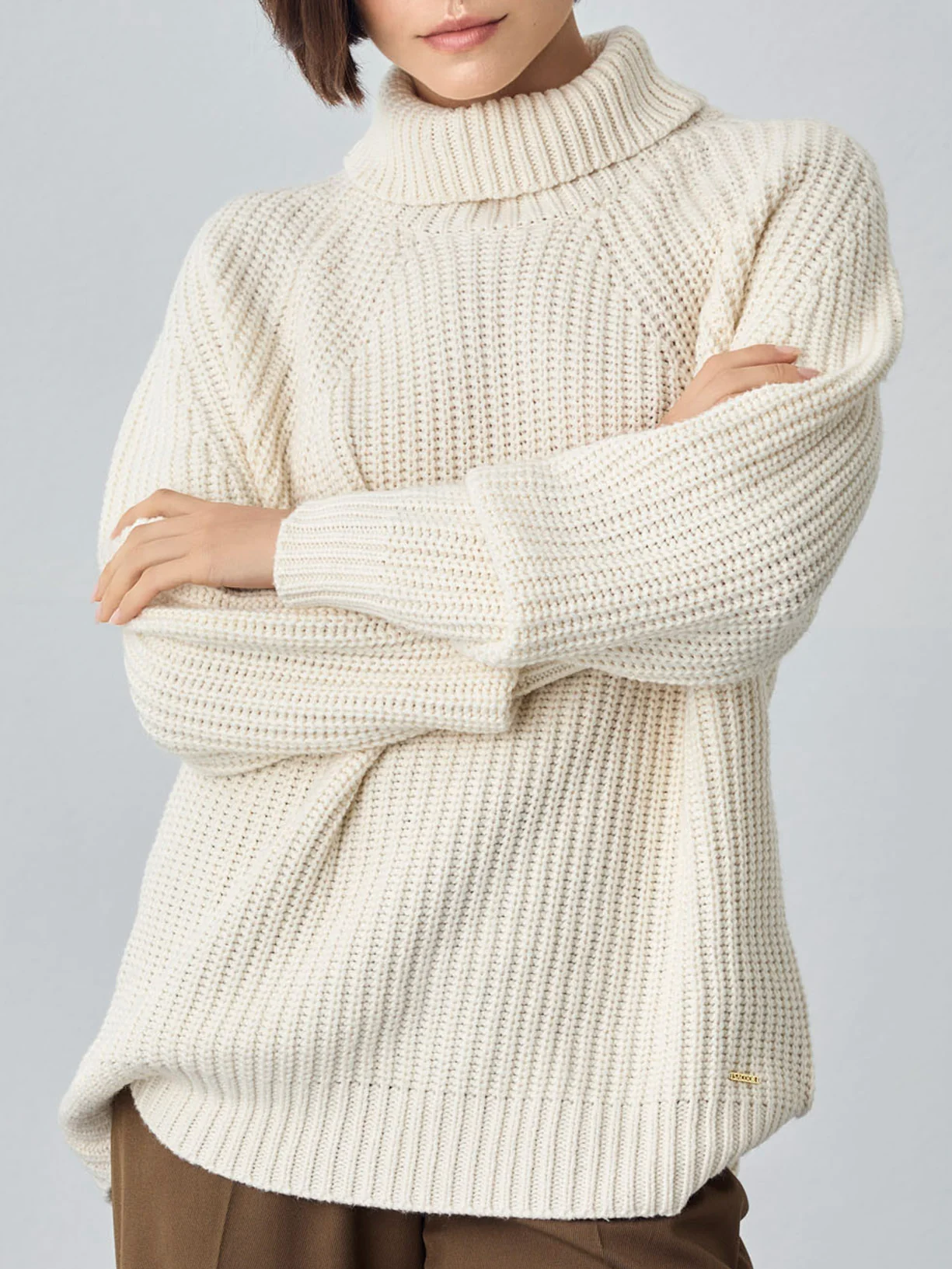 Camisola mock neck em mistura de lambswool - Image 5