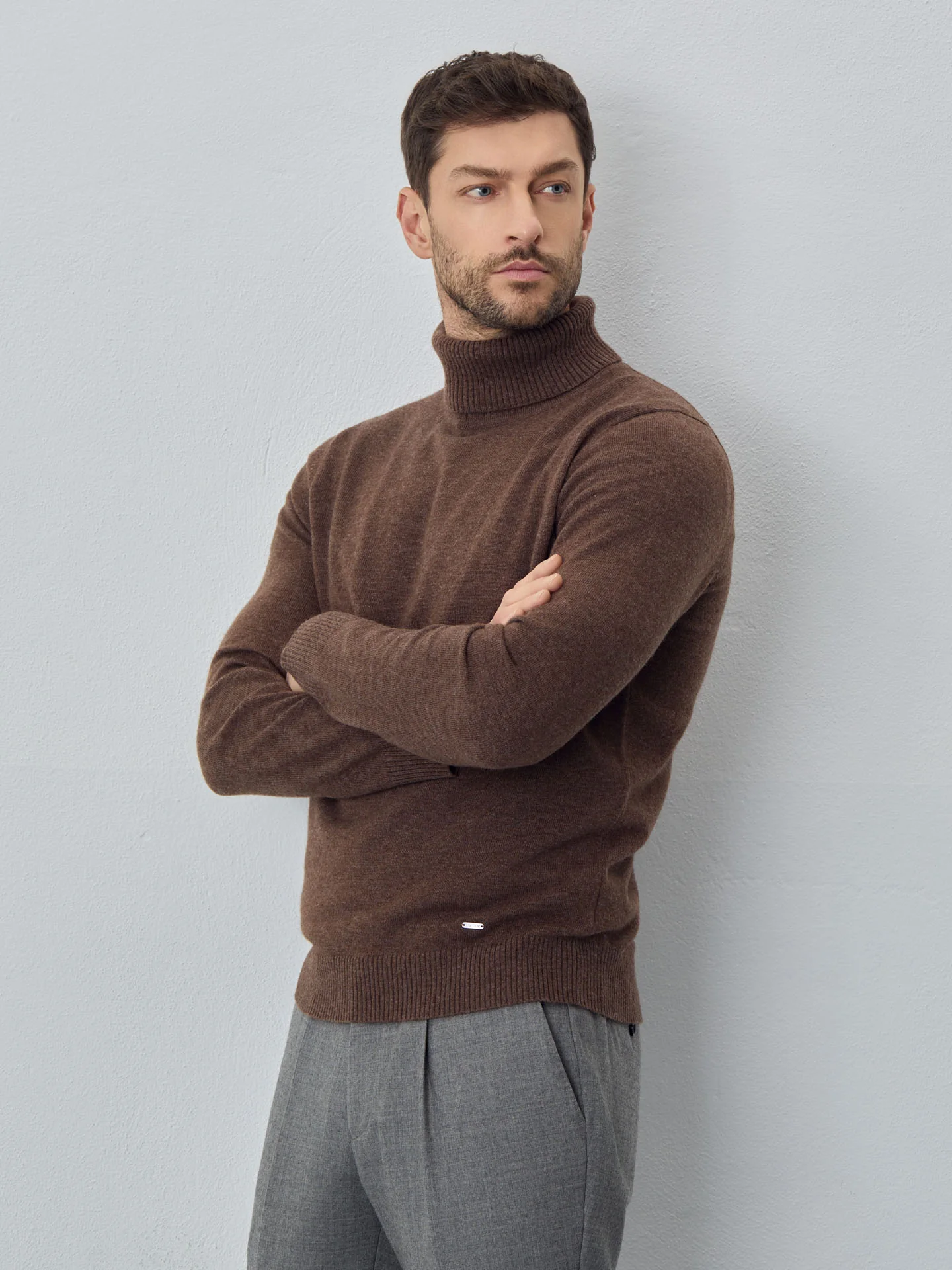 Camisola turtleneck de manga comprida lavável na máquina em mistura de lambswool - Image 4