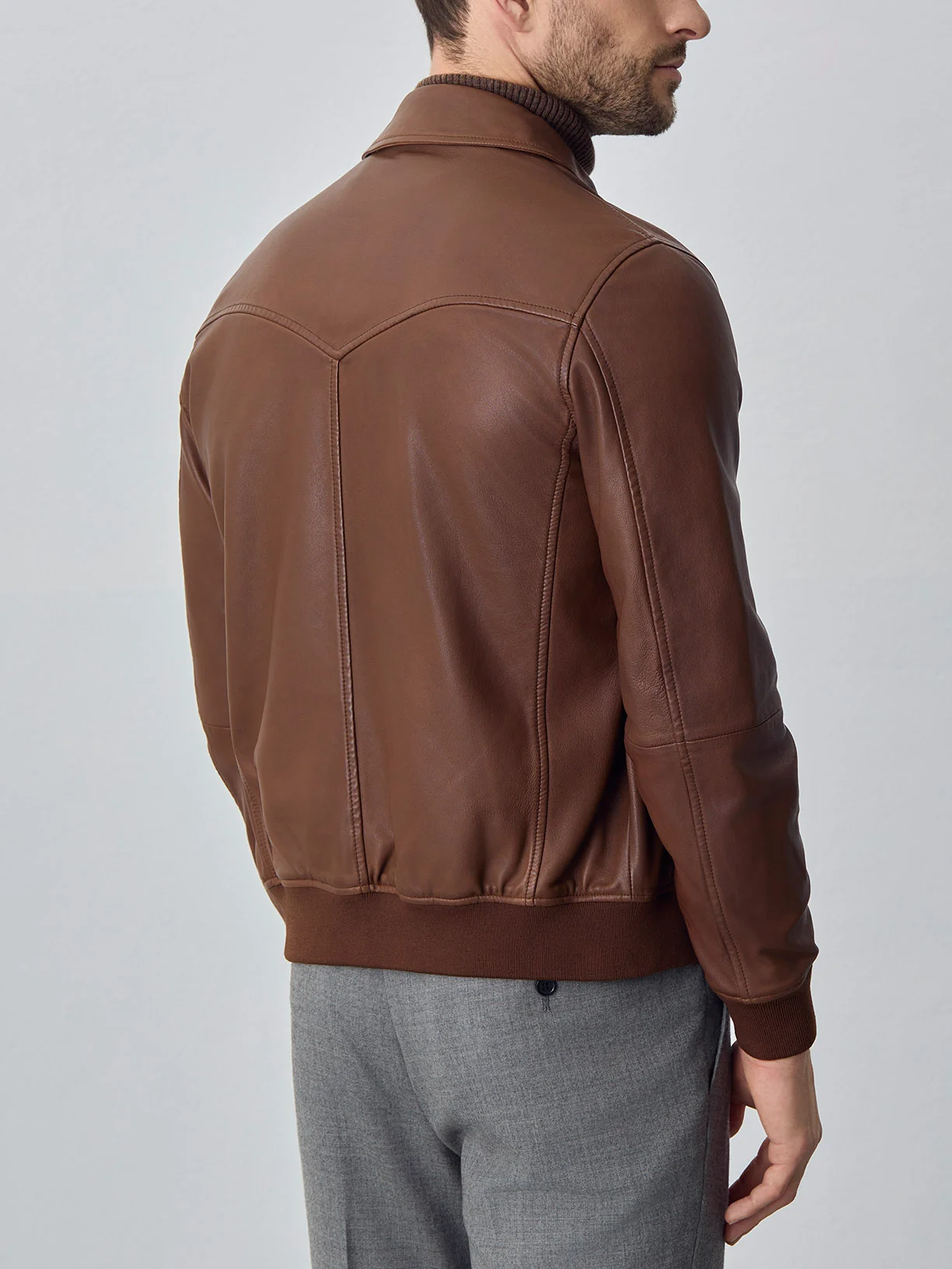 Casaco bomber em pele - Image 7