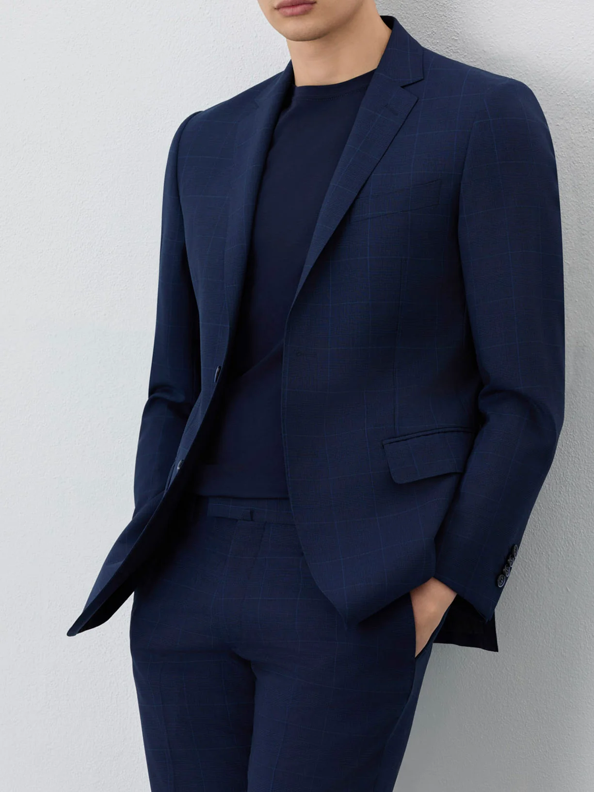 Fato Príncipe De Gales Slim Fit Em Lã - Image 5