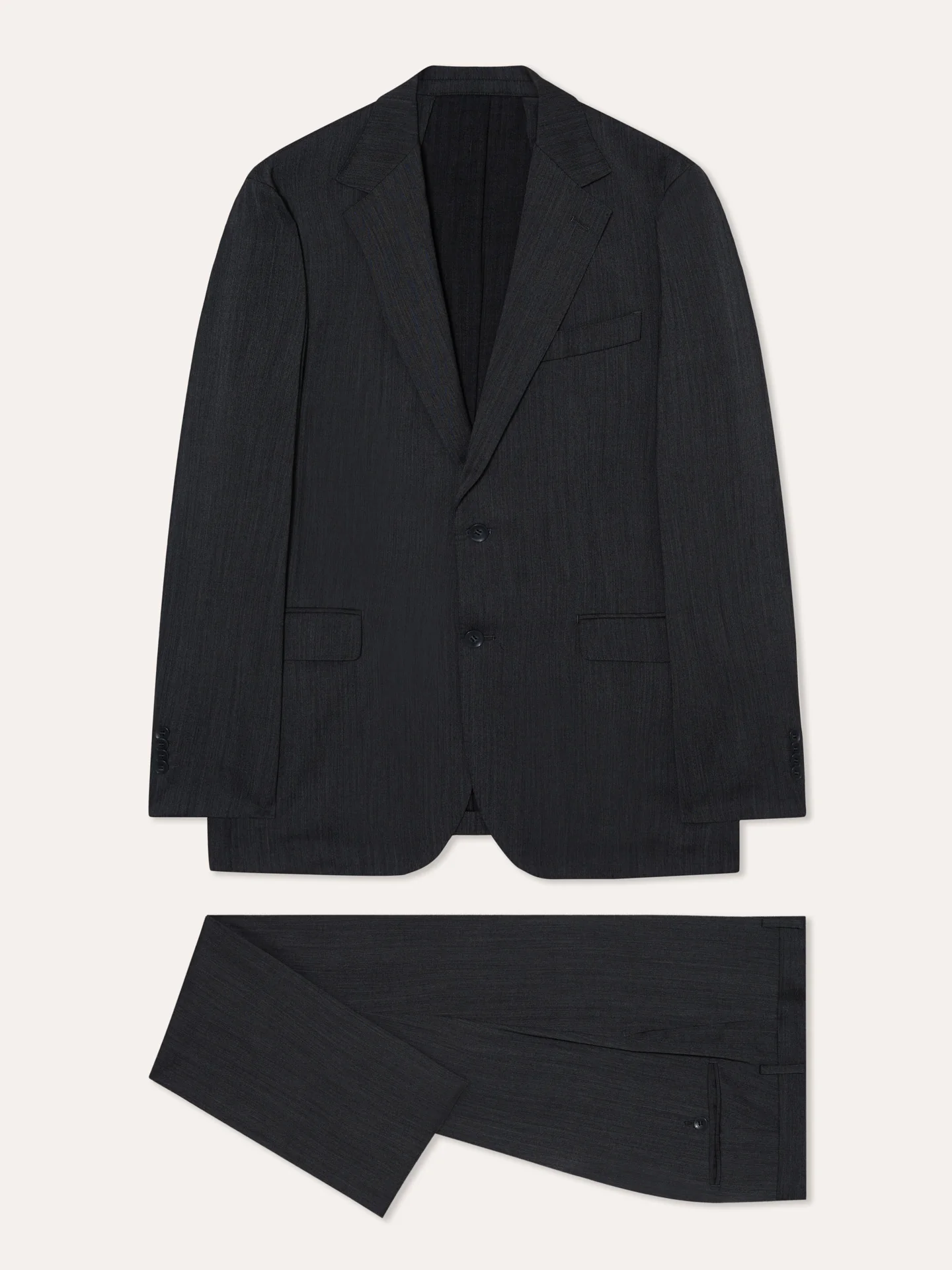 Fato slim fit em tecido espinha de lã Performance - Image 5