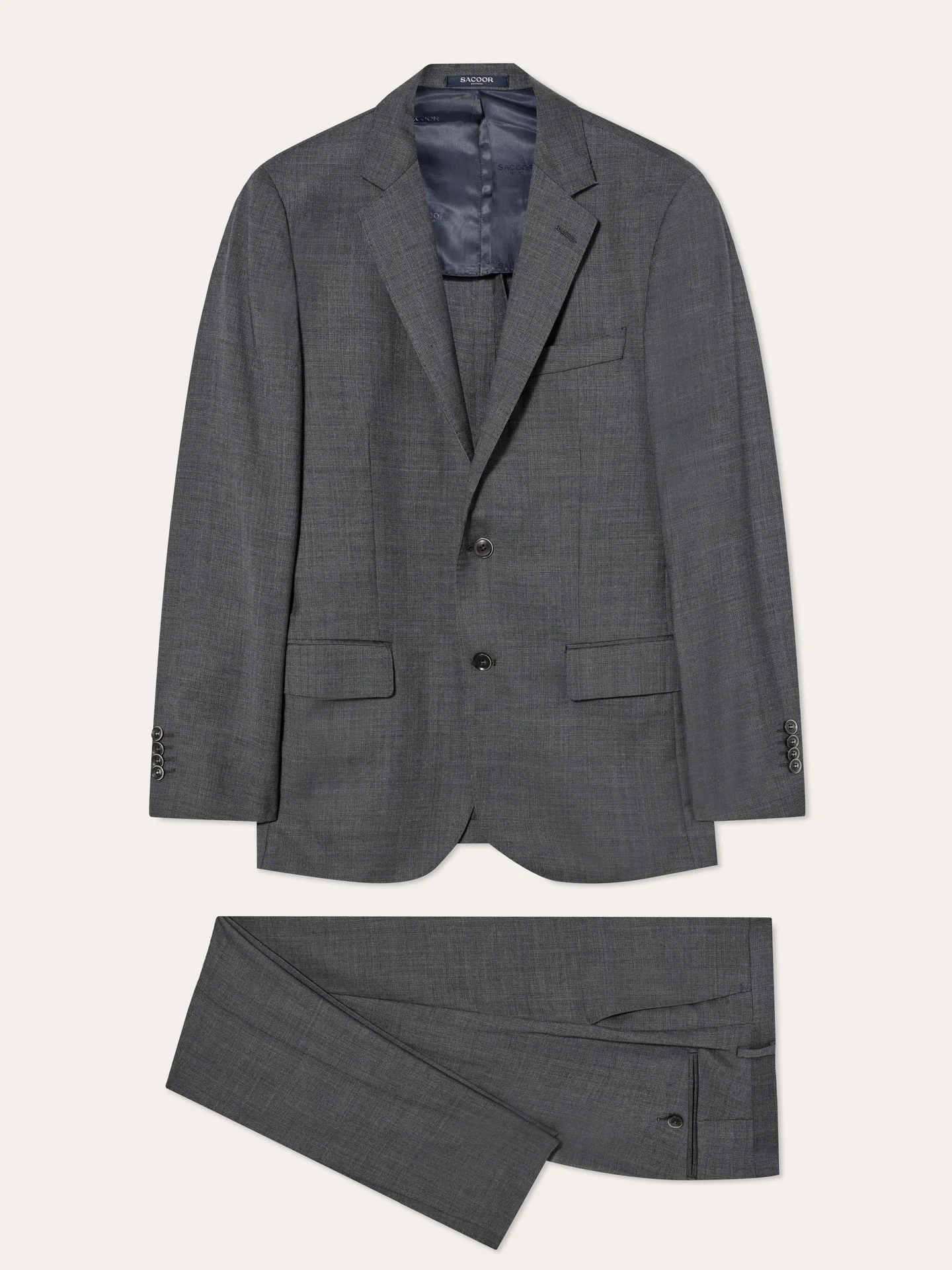 Fato Slim Fit em Xadrez com Lã - Image 3