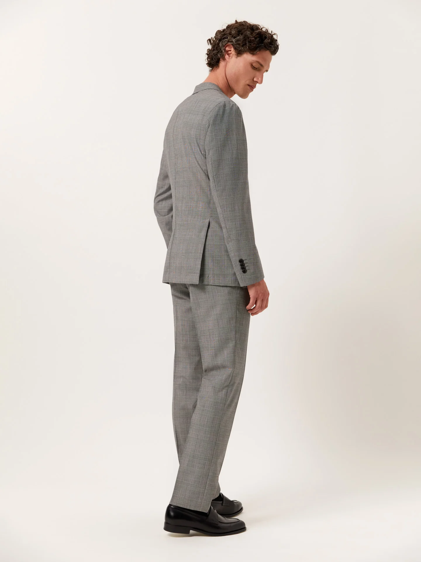 Fato slim fit em xadrez príncipe de gales de lã - Image 3