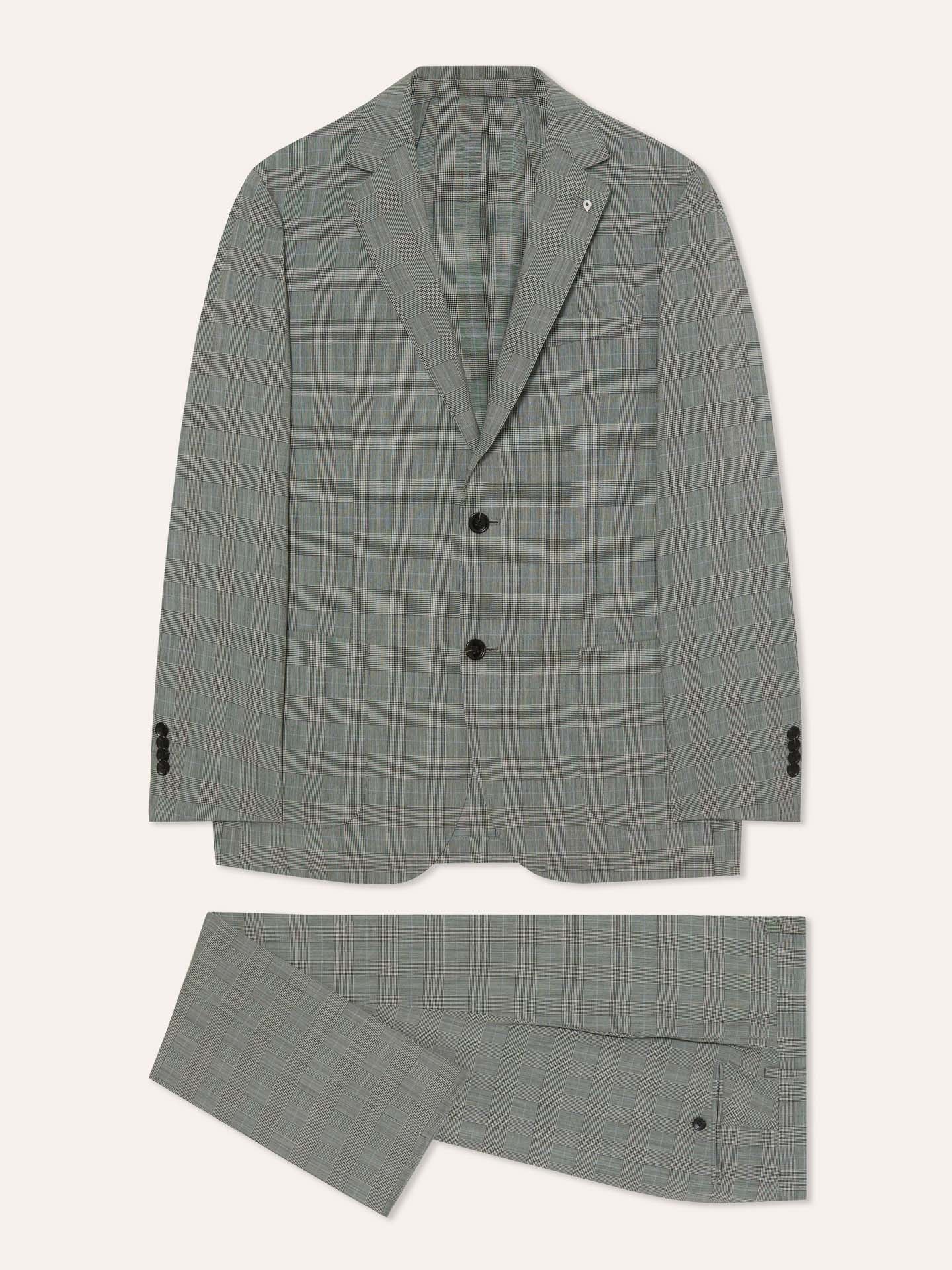 Fato slim fit em xadrez príncipe de gales de lã - Image 4