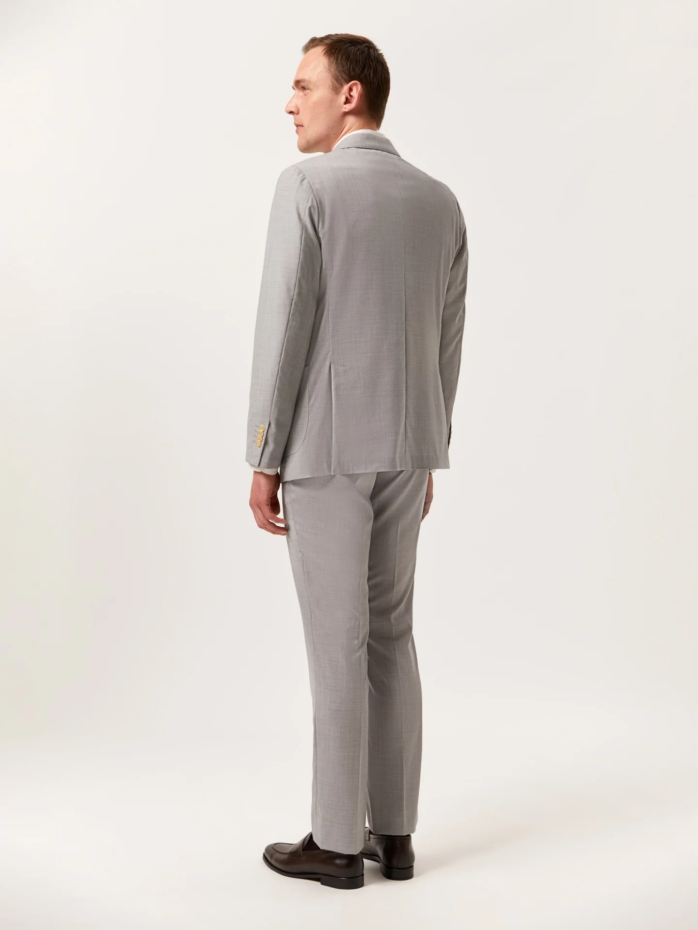 Fato slim fit melange em lã - Image 3