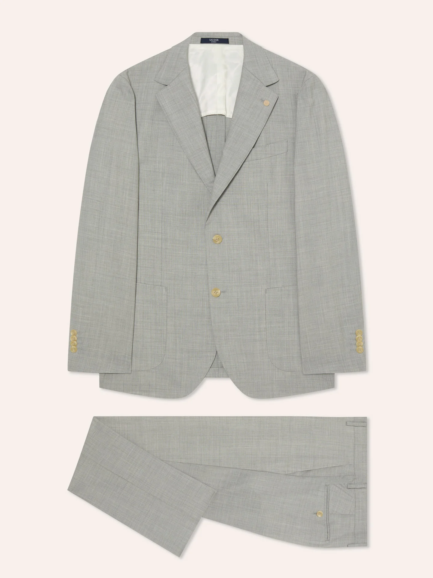 Fato slim fit melange em lã - Image 4