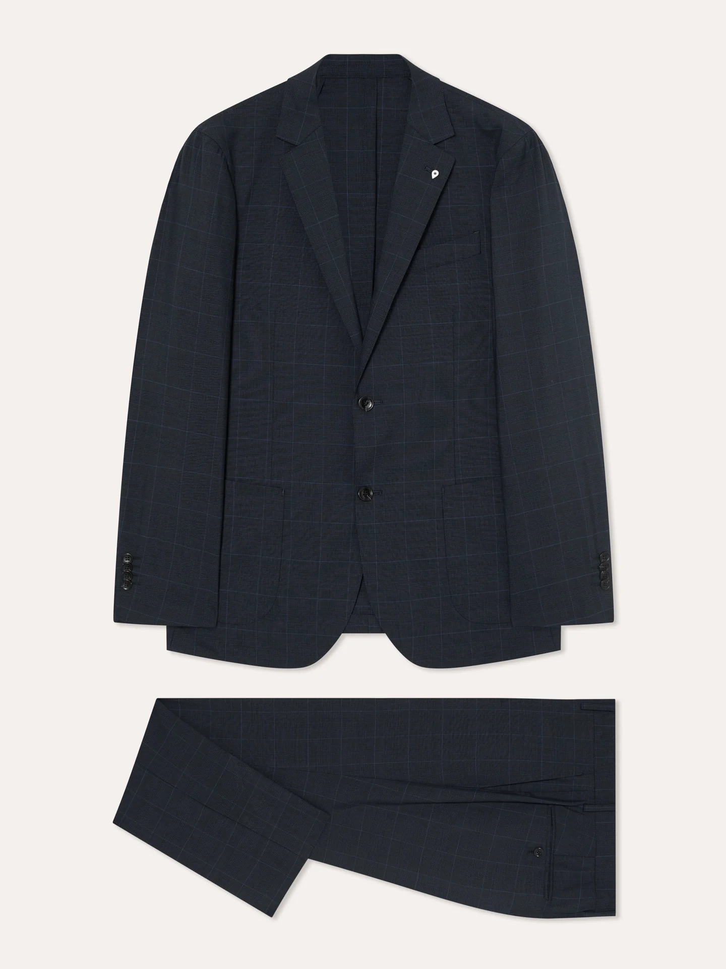 Fato slim fit príncipe de gales de lã - Image 4