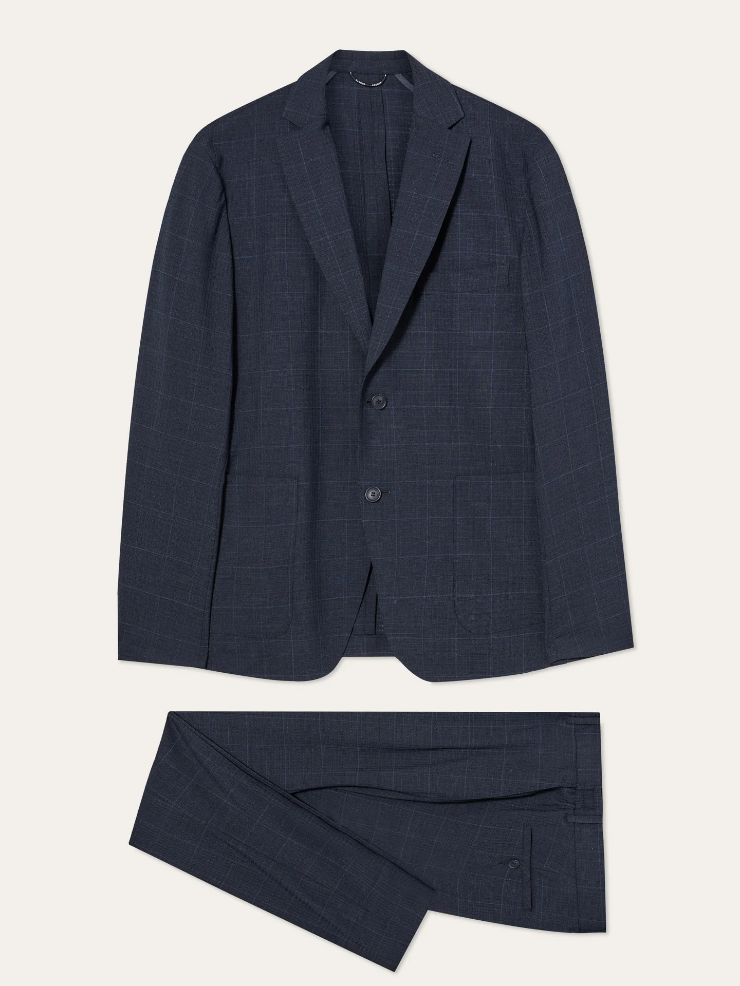 Fato Travel Slim Fit Airmesh Plaid em Mistura de Lã Lavável - Image 4