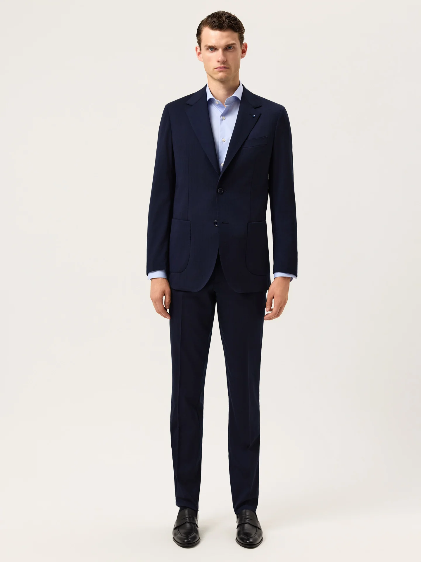 Fato Travel Slim Fit em tecido Espinha