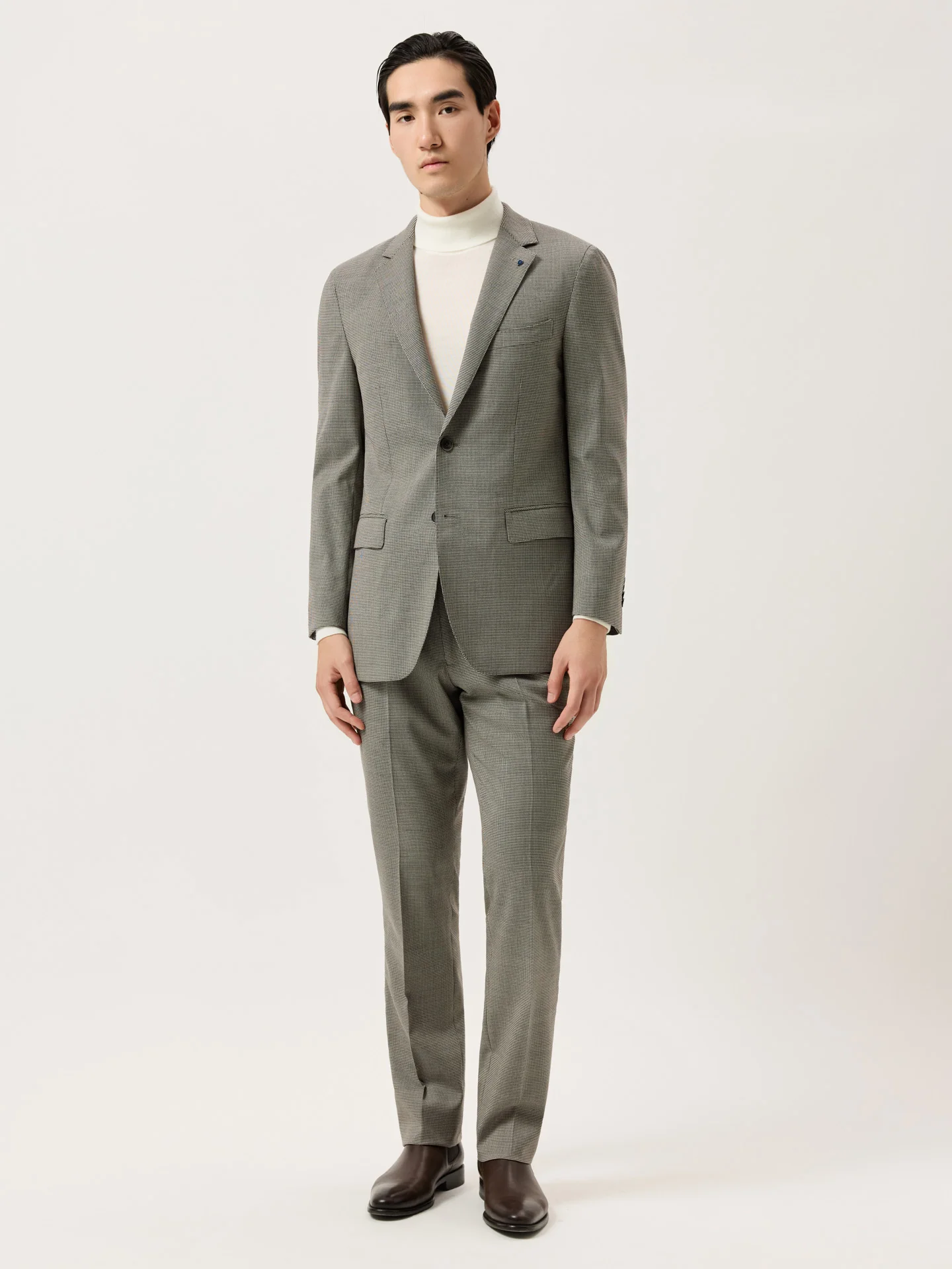 Fato Travel Slim Fit Pied-de-Poule