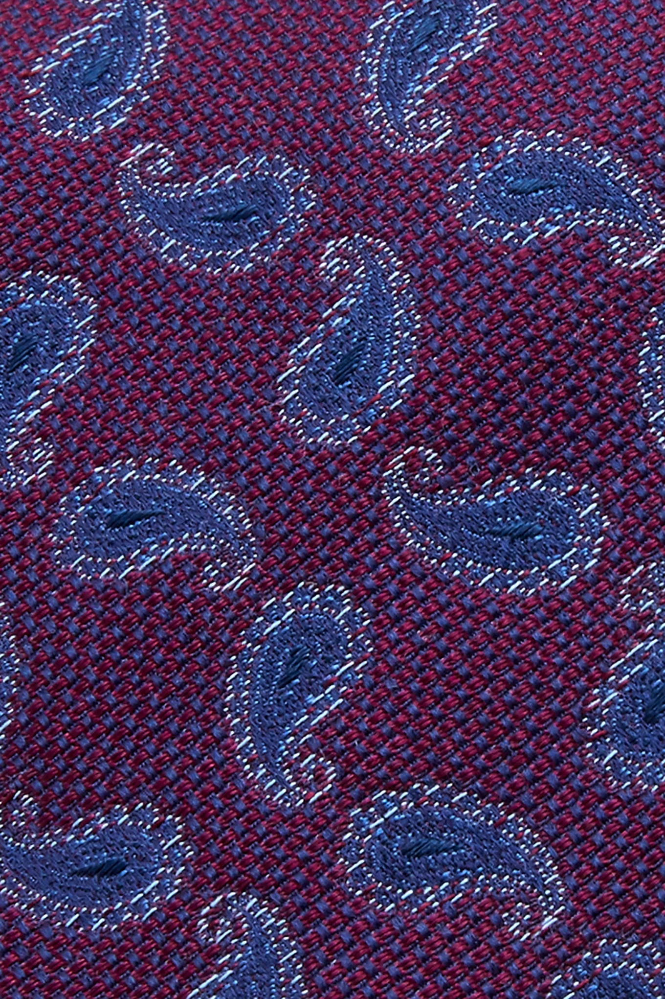 Gravata Padrão Cornucópias Seda e Lã 7,5cm - Image 8