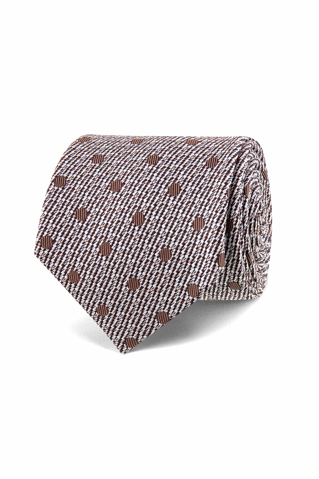 Gravata Padrão De Bolas 100% Seda 7cm