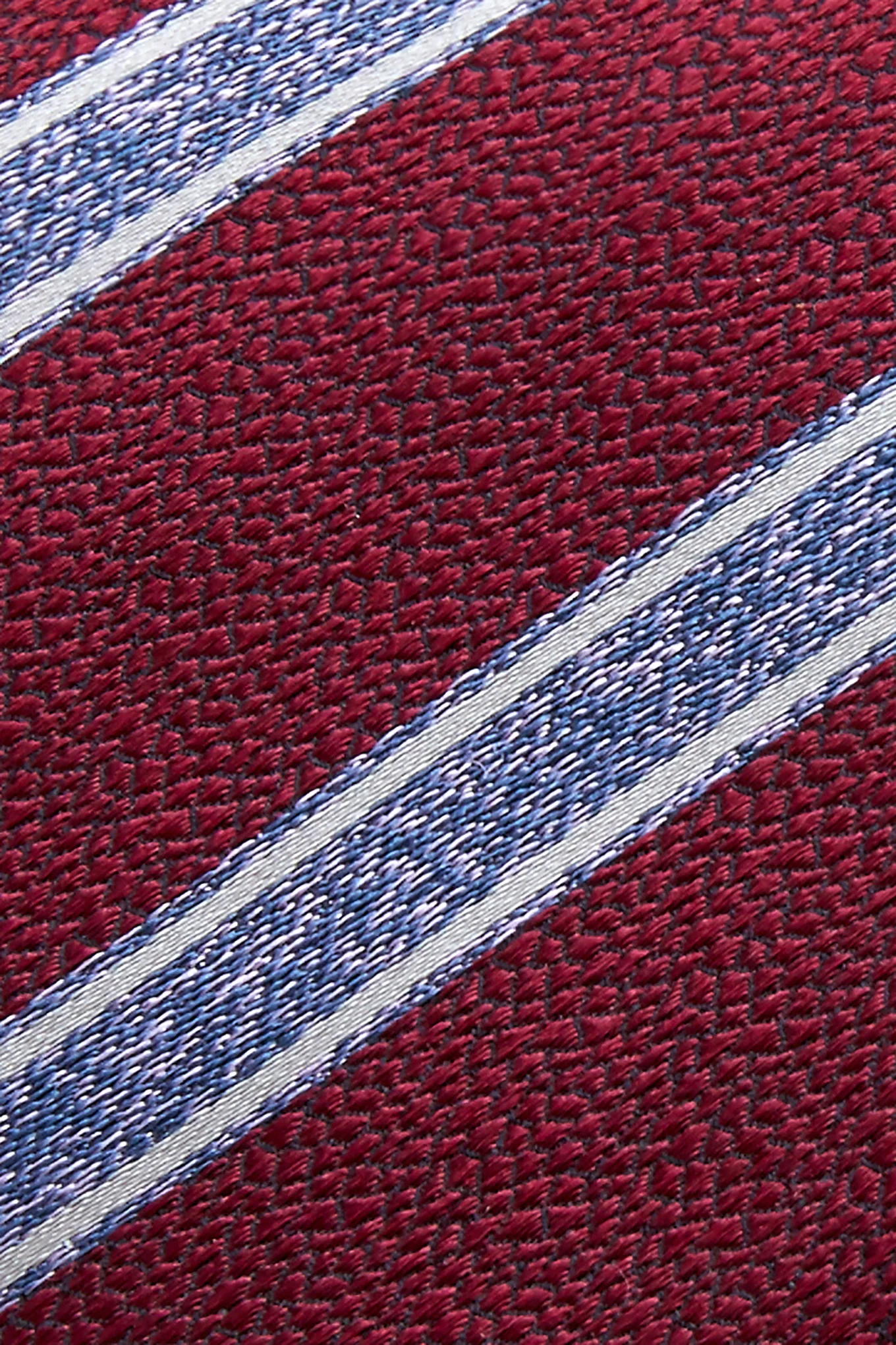 Gravata Padrão de Riscas Seda e Lã 7,5cm - Image 2