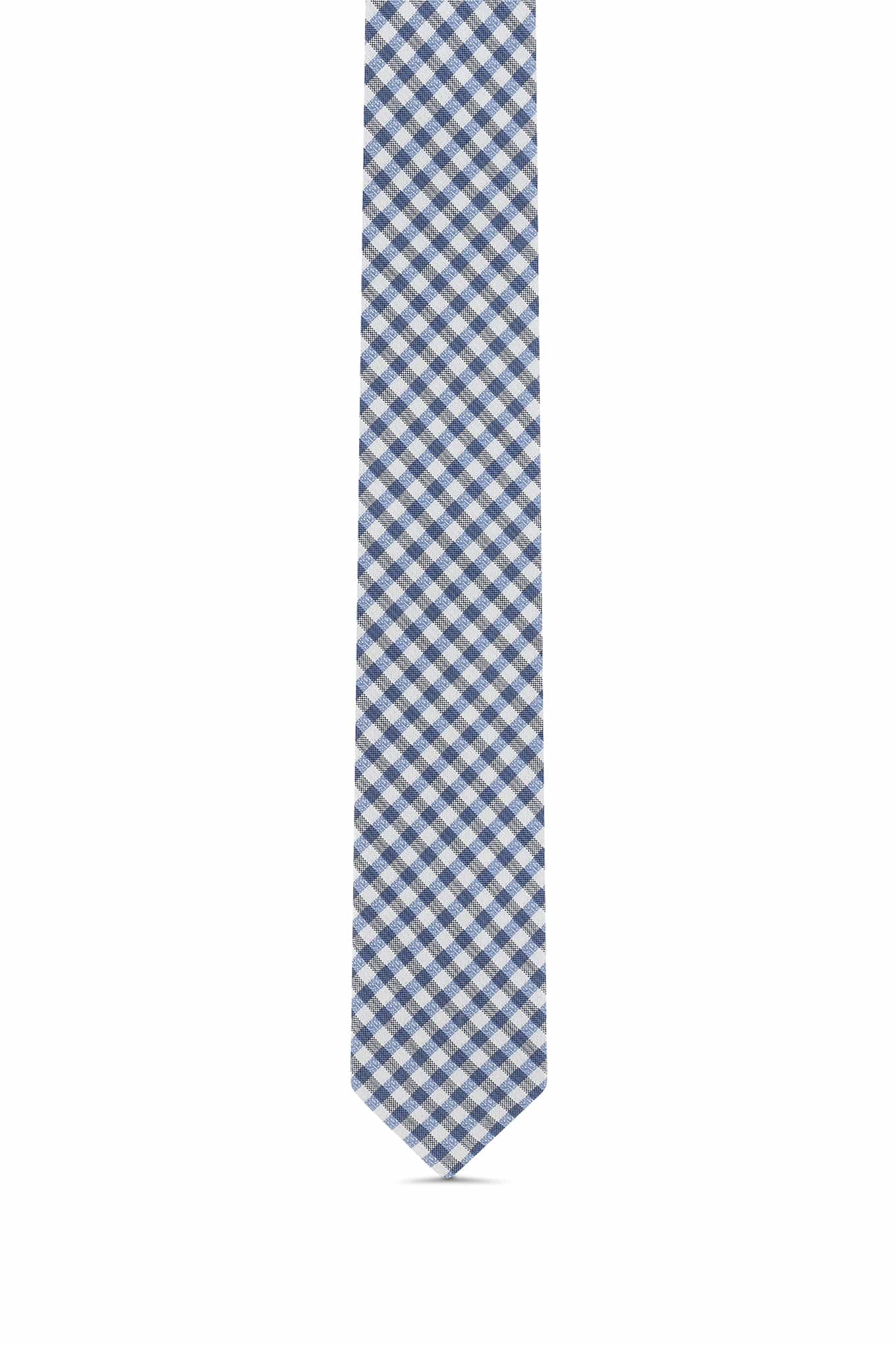 Gravata Padrão De Xadrez 100% Seda 7cm - Image 4