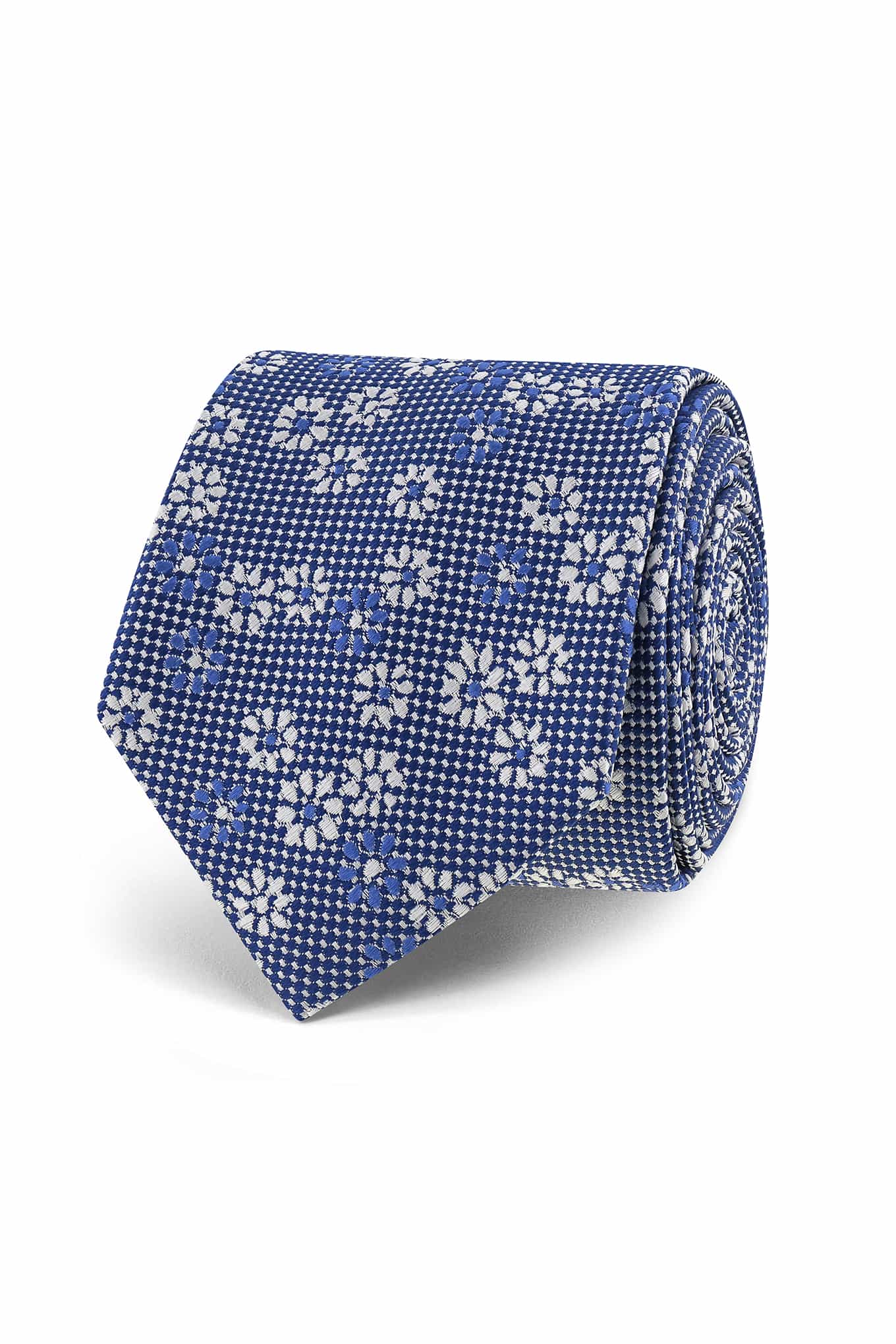 Gravata Padrão Floral 100% Seda 7cm
