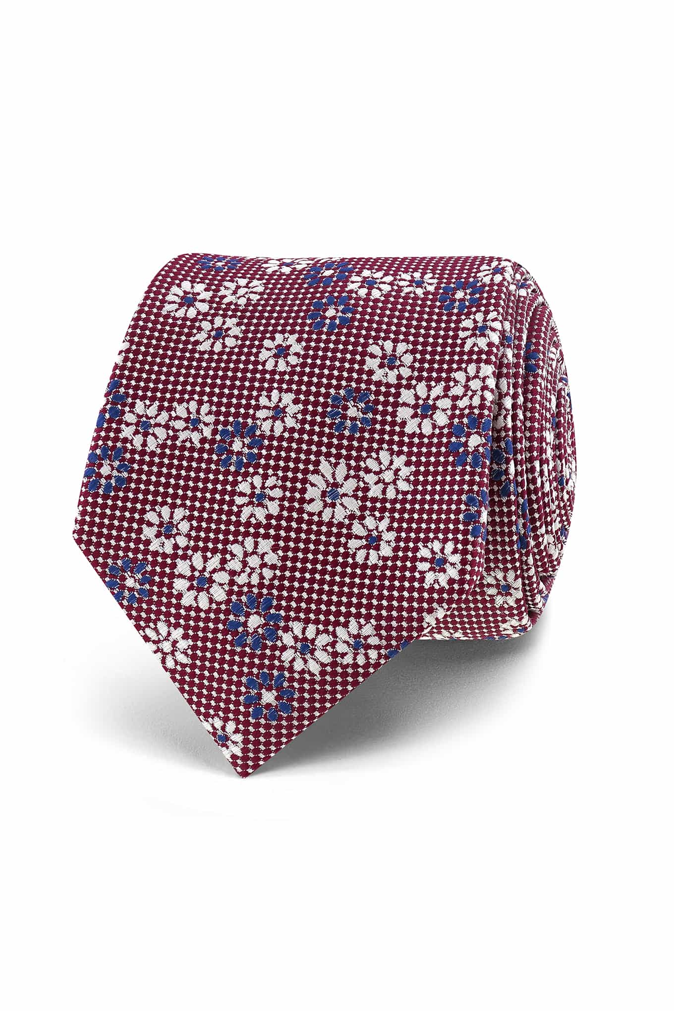 Gravata Padrão Floral 100% Seda 7cm - Image 5