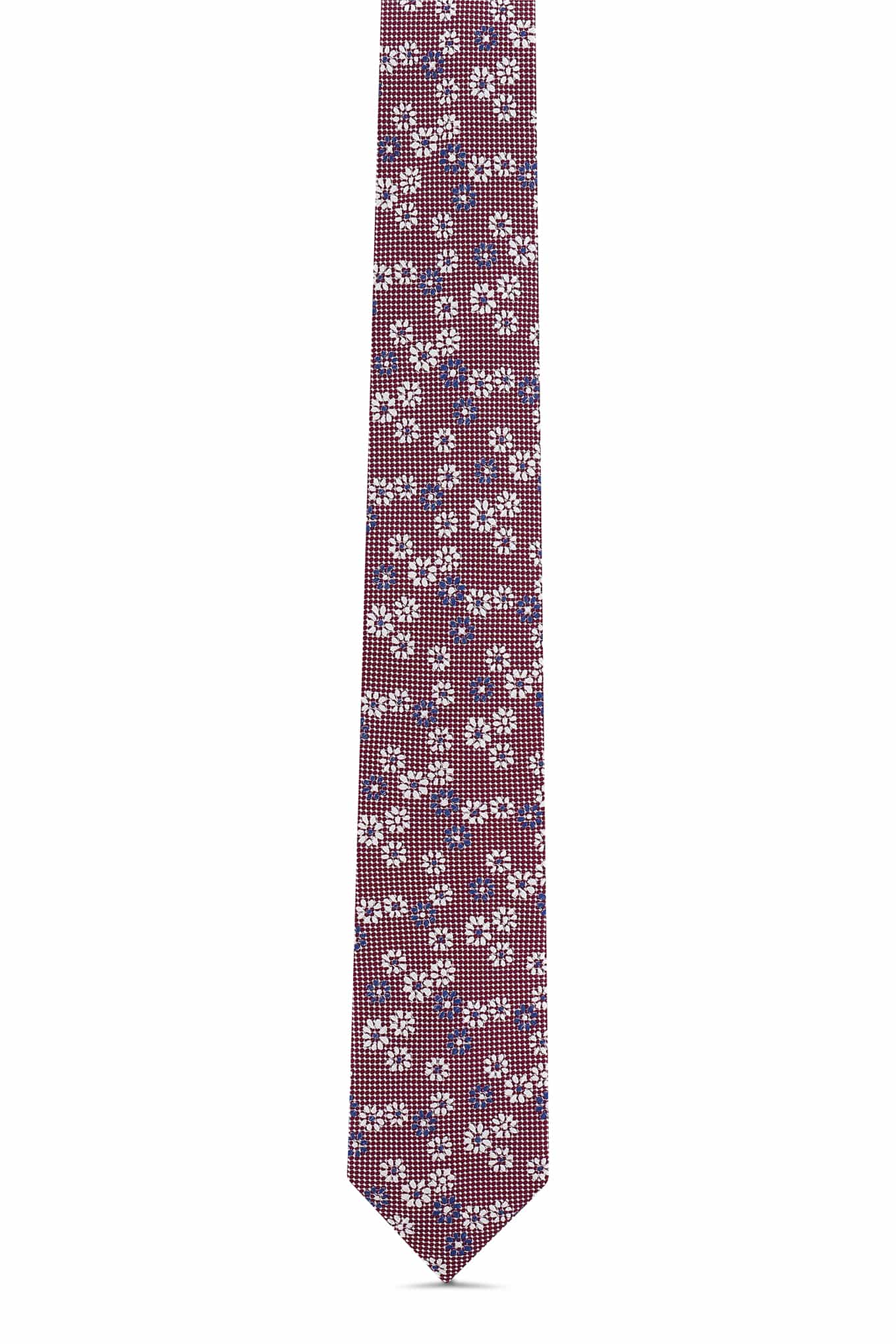 Gravata Padrão Floral 100% Seda 7cm - Image 6